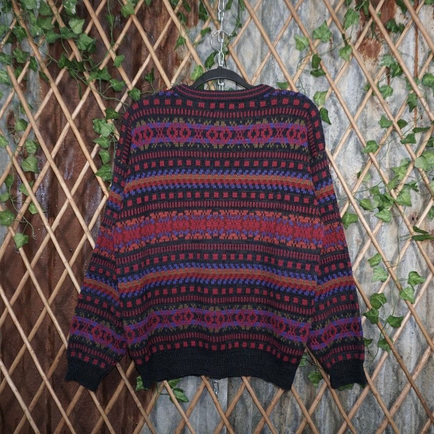 Vintage Medium - Vintage Y2K trend basics 90s aztec knitted sweater Size US M / EU 48-50 / 2 - 2 Thumbnail