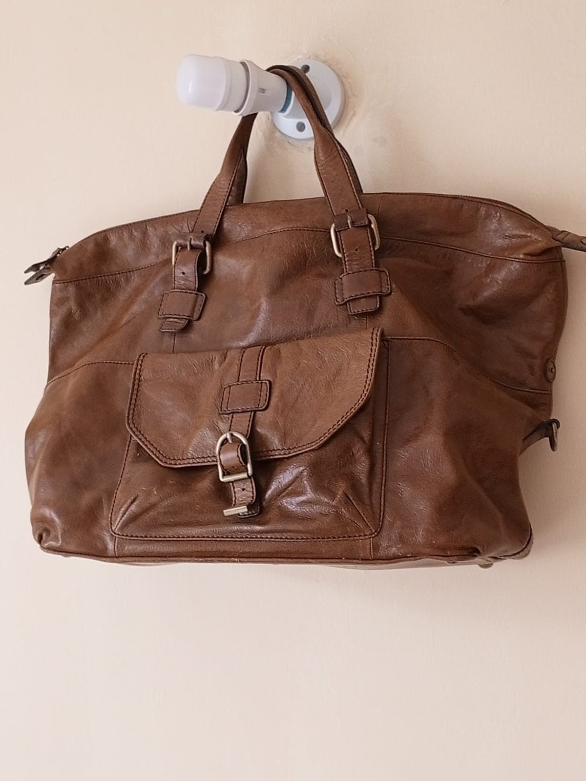 Marks & Spencer Vintage Marks & Spencer Autograph Leather Weekender Size 30 - 1 Thumbnail