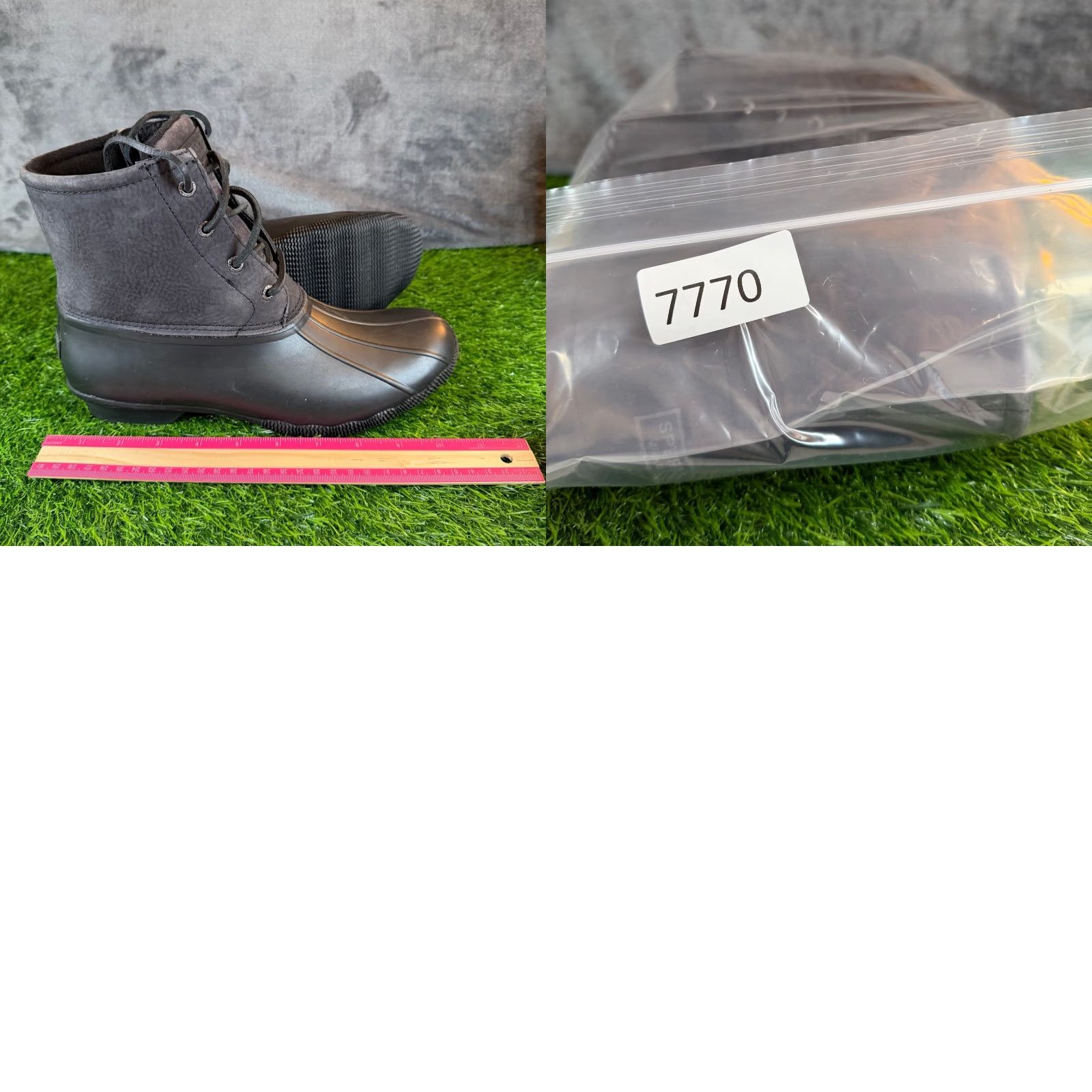 Sperry Sperry Saltwater Black Grey Leather Rubber Duck Boots STS88108 Womens Size 10 Size US 11 / IT 41 - 9 Thumbnail