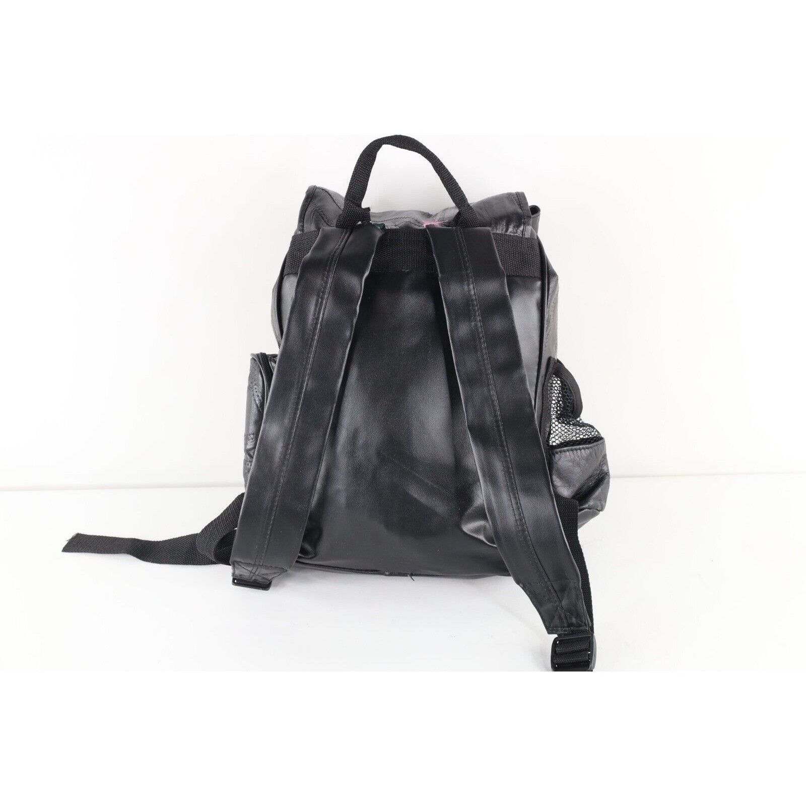 Vintage Vintage 90s Streetwear Patchwork Leather Toploader Rucksack Size ONE SIZE - 6 Thumbnail