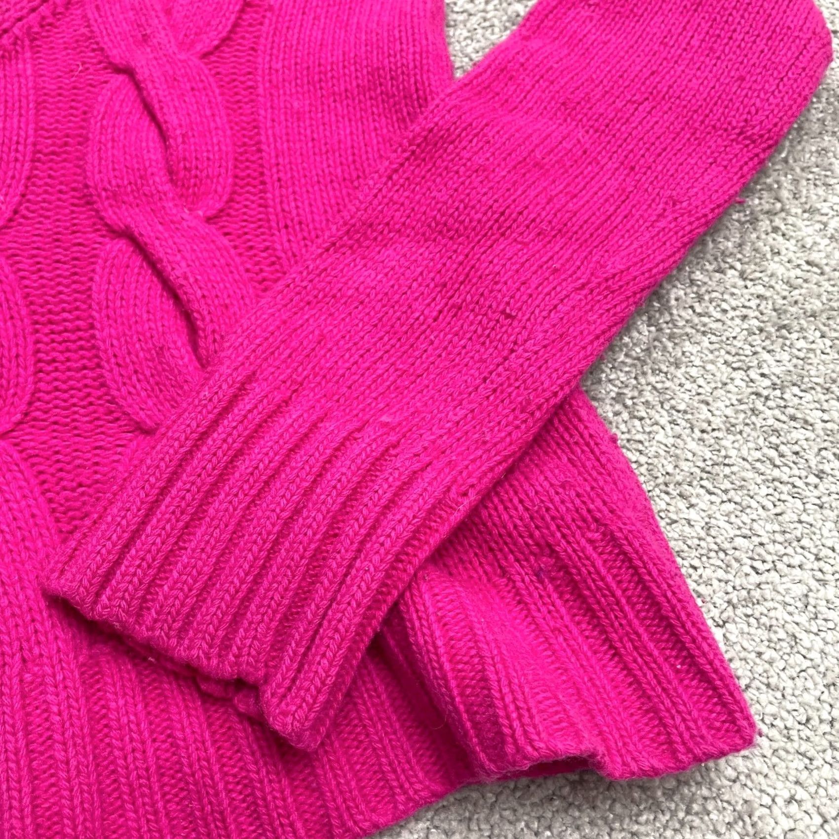 J.Crew J. Crew Wool Cashmere Cable Knit Sweater Womens Small Pink V-Neck Pullover Size S / US 4 / IT 40 - 5 Thumbnail