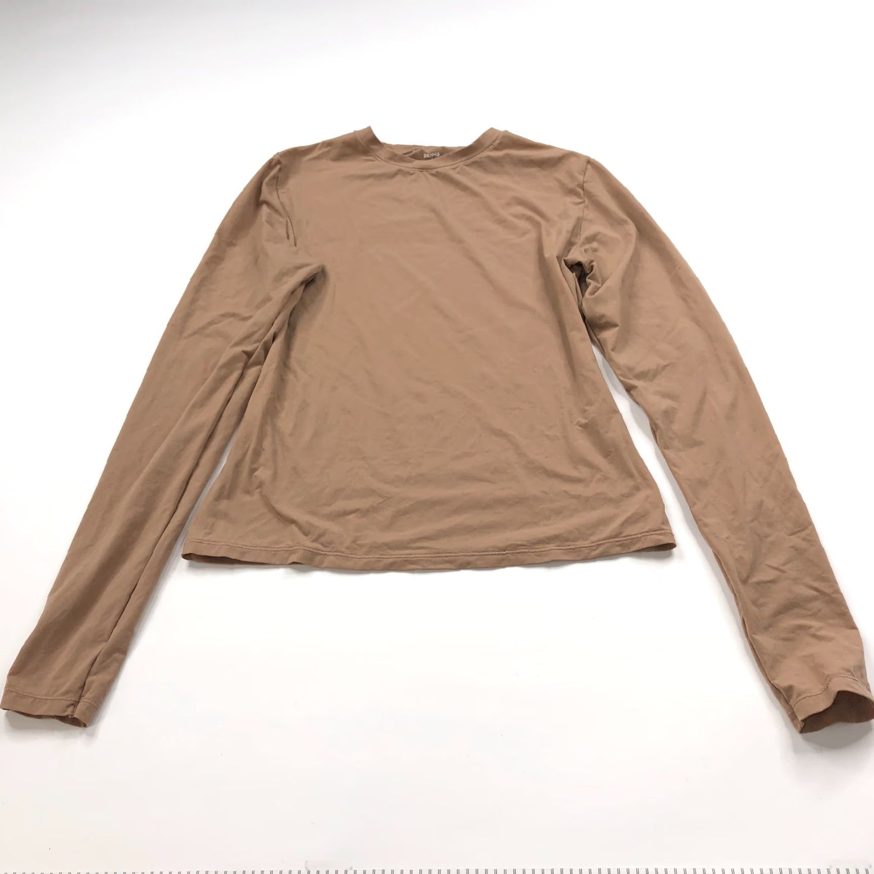 SKIMS Skims Shirt Brown Long Sleeve Pullover Top M Women Regular Knit Casual Autumn Winter 158973 HRJ Size M / US 6-8 / IT 42-44 - 4 Thumbnail