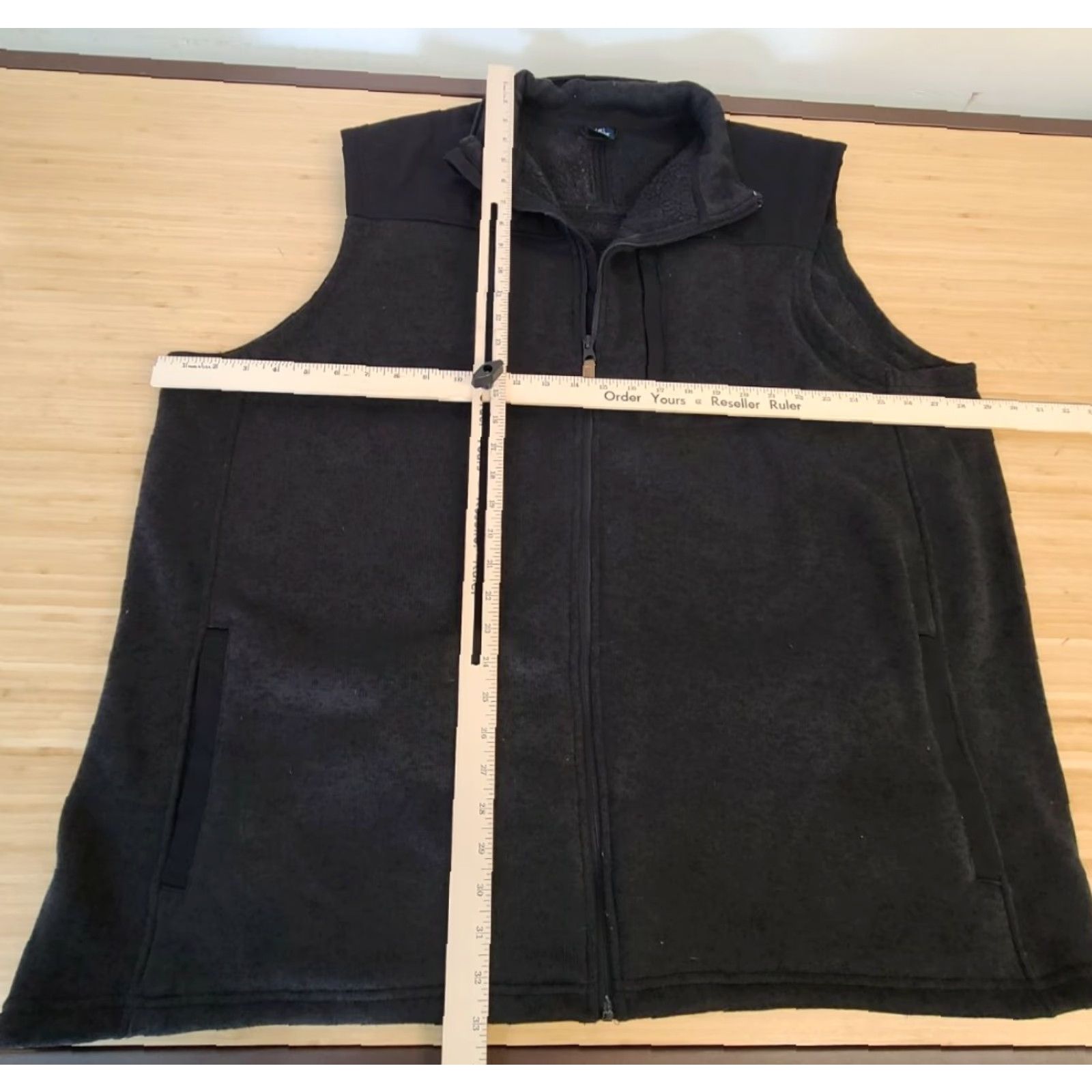 George George Vest Full Zip Fleece Pockets Black NWT Men Small 34-36 Casual/Regular Polyester Zip Sweater NWT Size US XL / EU 56 / 4 - 4 Thumbnail