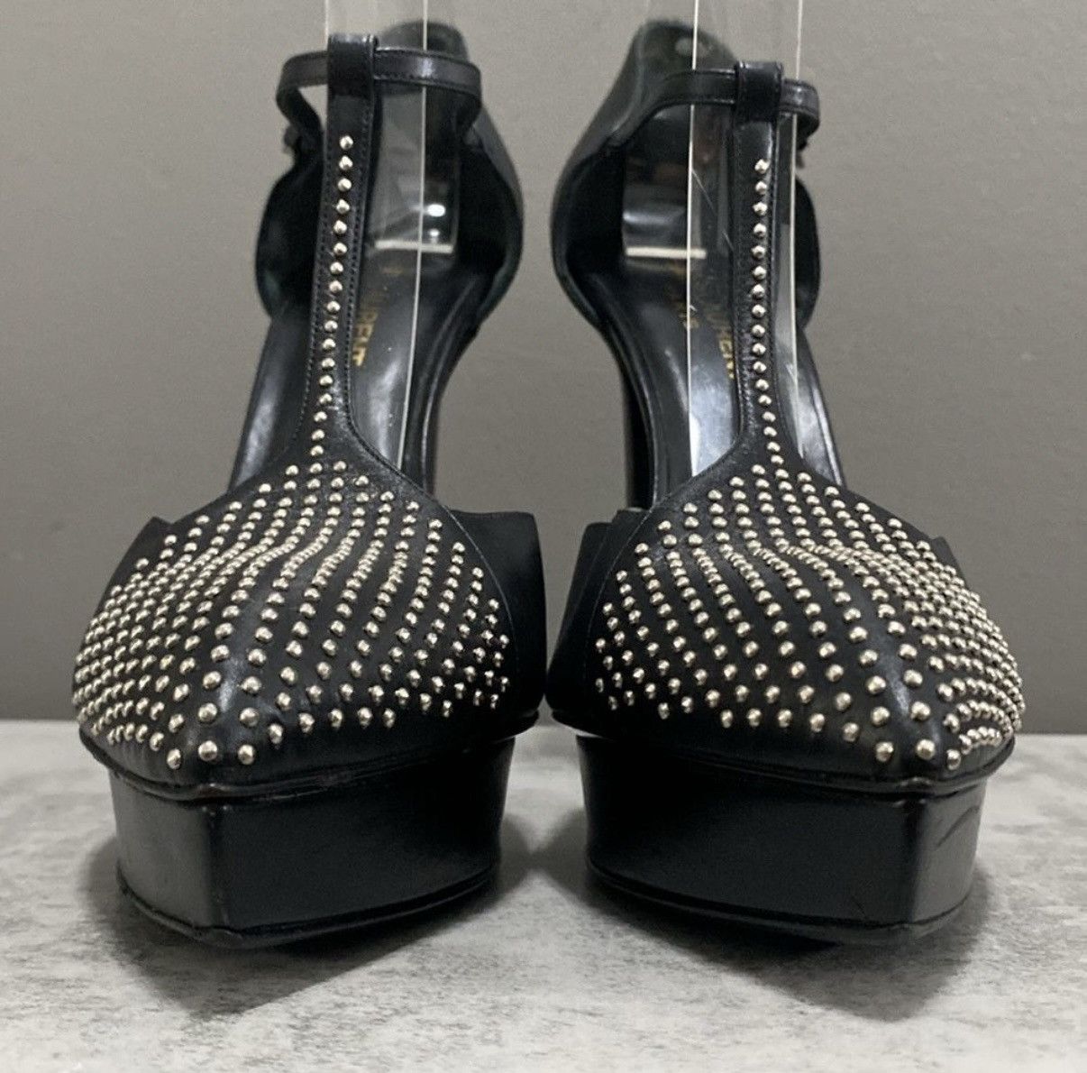 Saint Laurent Paris Saint Laurent | Studded Janis T-Strap | EUC | Hedi Slimane Size US 7.5 / IT 37.5 - 3 Thumbnail