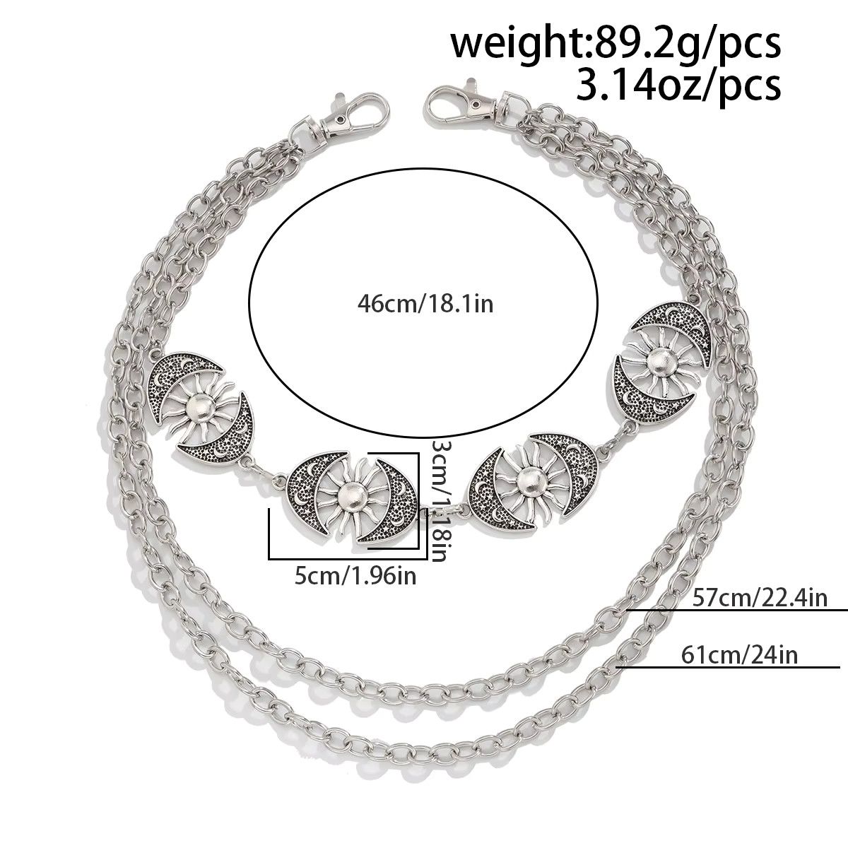 Jewelry Hip-hop Layered Pants Waist Chain Size ONE SIZE - 3 Thumbnail