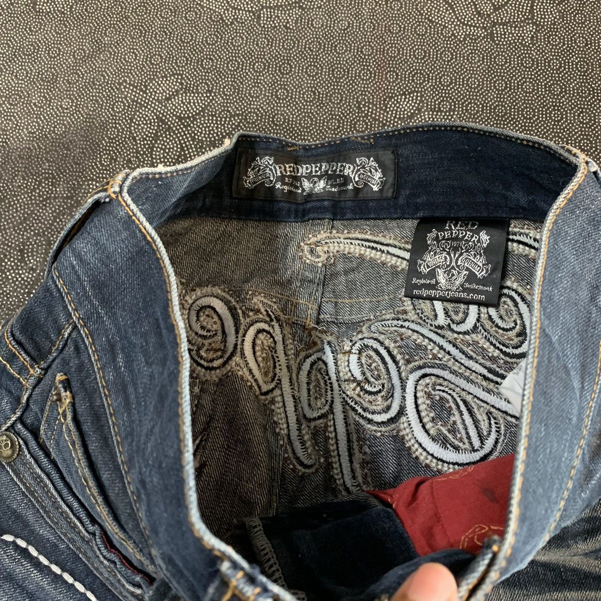 Ed Hardy Vintage Y2K Redpepper Eagle Thunder Embroidered Jeans Pants Size US 28 / EU 44 - 8 Thumbnail