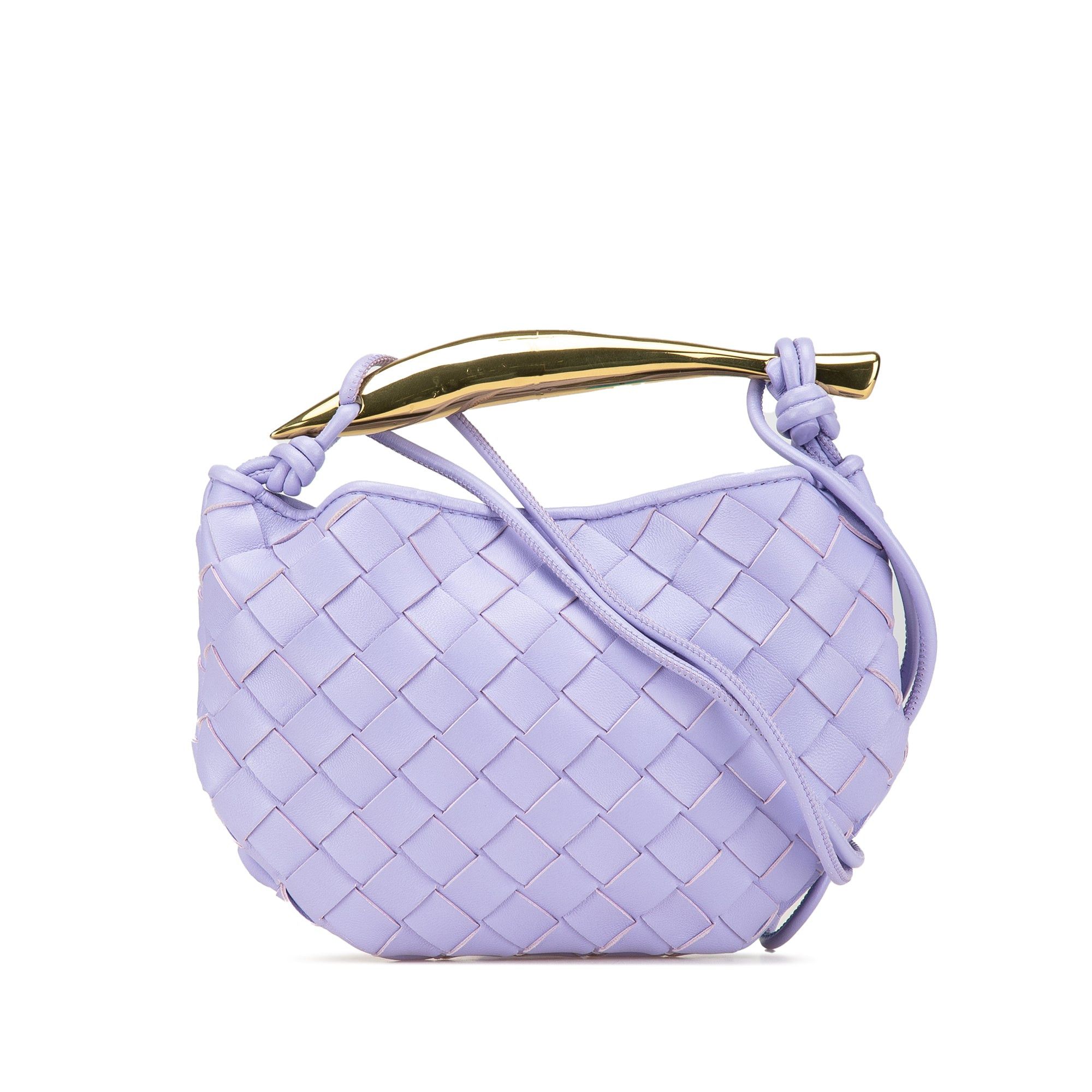 Bottega Veneta Bottega Veneta Baby Lambskin Intrecciato Sardine Bag Purple Size ONE SIZE - 1 Thumbnail