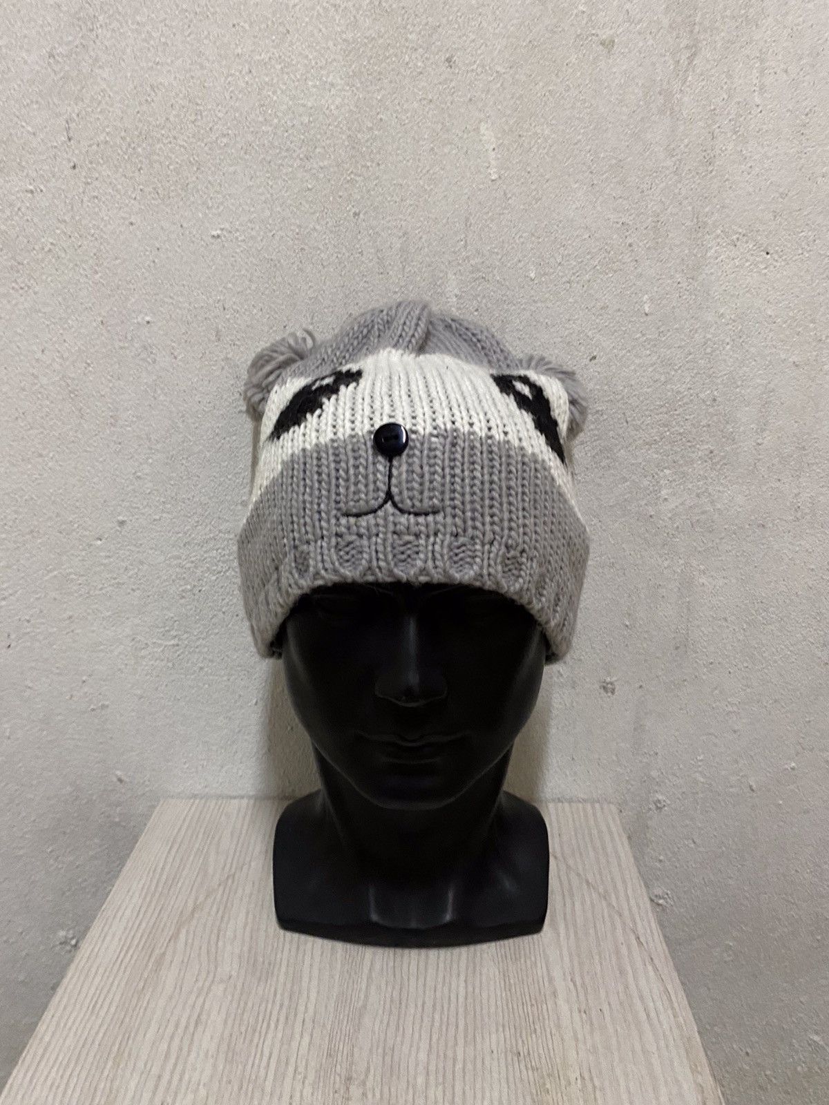 Vintage Croop Cartoon Panda Face Beanie Hat Size ONE SIZE - 2 Thumbnail