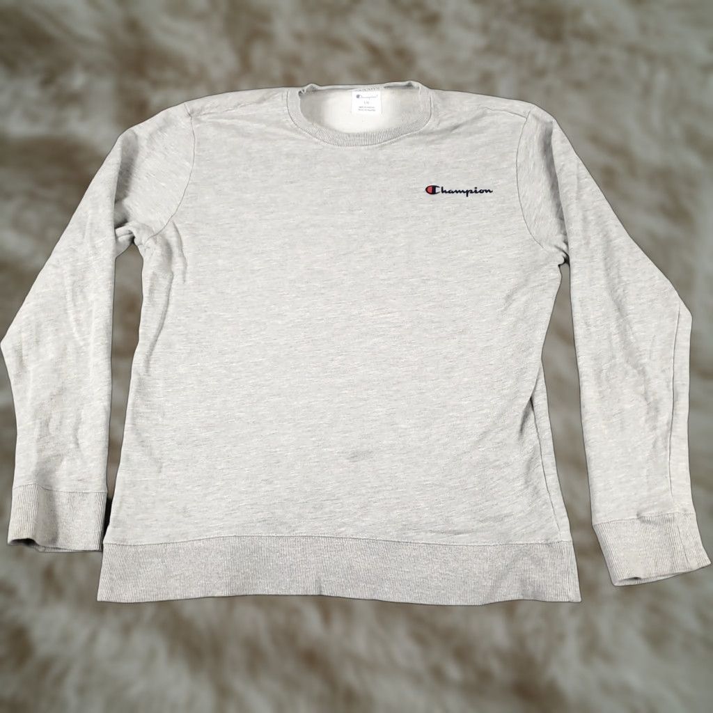 Champion VINTAGE Champion Mens Large Gray Pullover Sweater Knitted Logo Zip Casual All Seasons Men Size US L / EU 52-54 / 3 - 1 Thumbnail