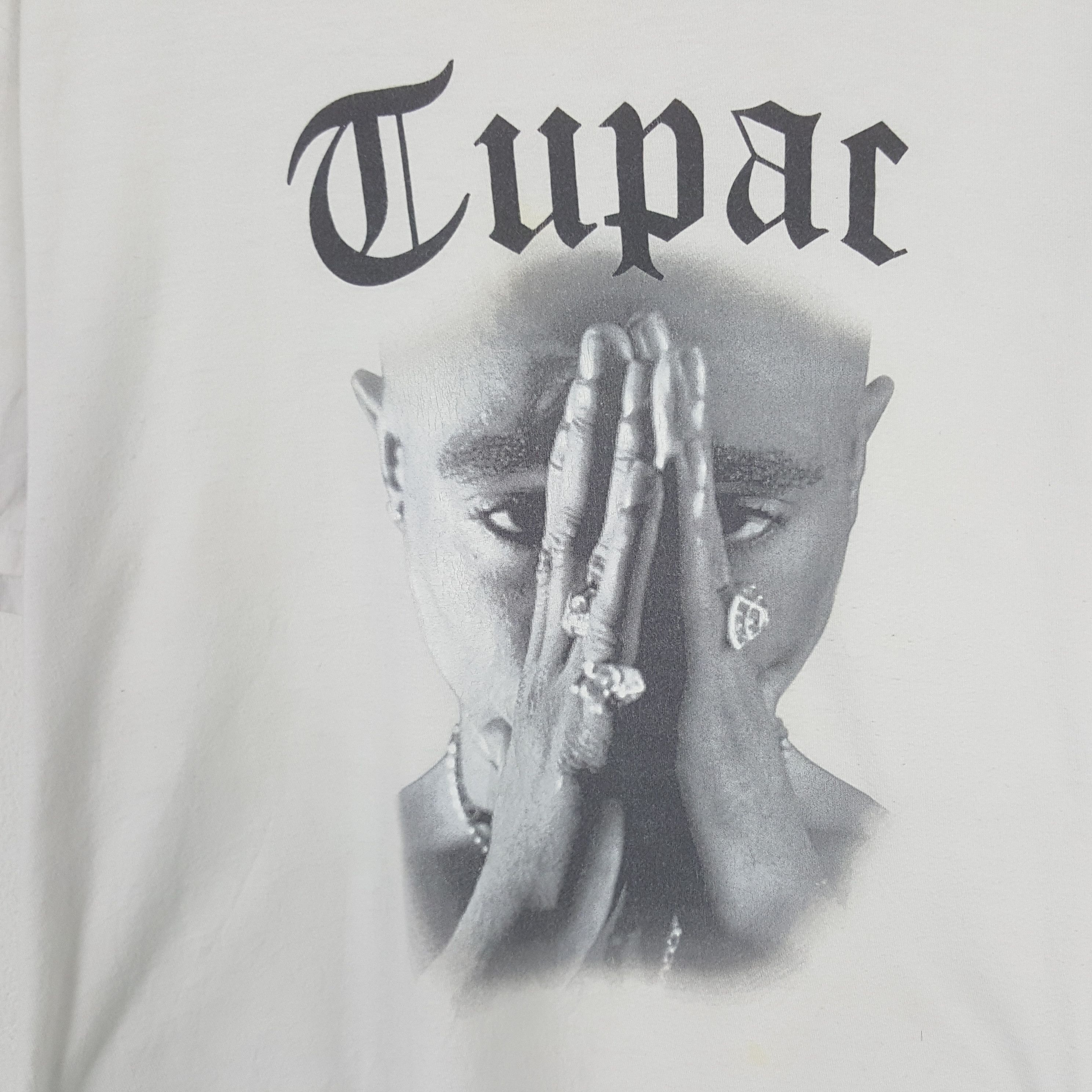Cross Colours × Rap Tees × Vintage Vintage Tupac Shakur American Rapper Tshirt Size US XL / EU 56 / 4 - 2 Thumbnail