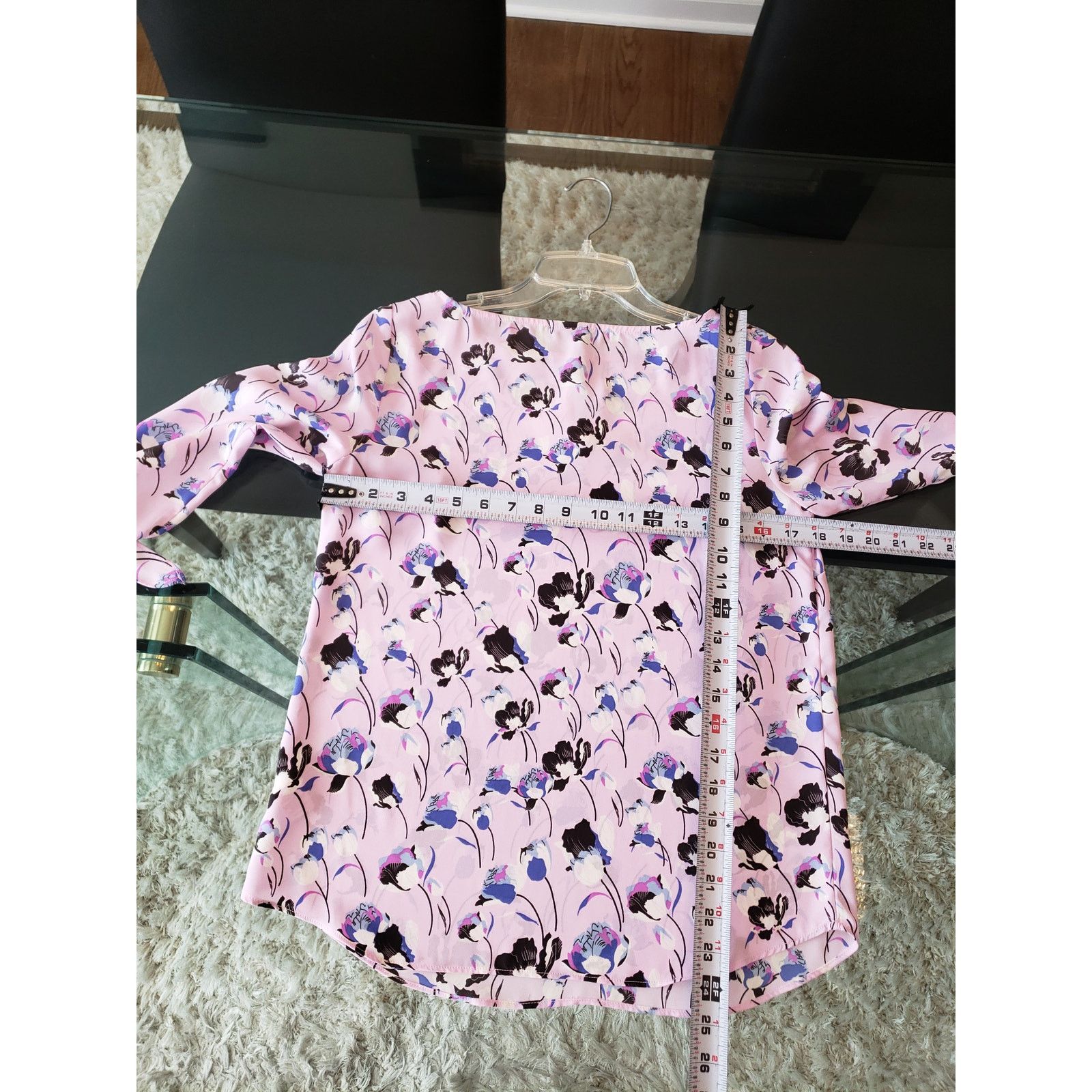 The Unbranded Brand Pink Floral Blouse S Tie Sleeve Scoop Neck Lightweight Top Size S / US 4 / IT 40 - 9 Thumbnail