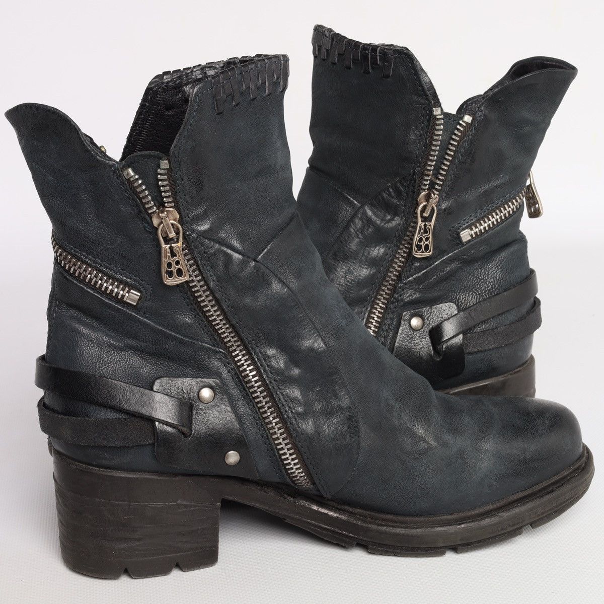 A.S.98 A.S.98 Airstep As98 Avantgarde Leather Zip Boots Shoes Grey Size US 7 / IT 37 - 14 Thumbnail