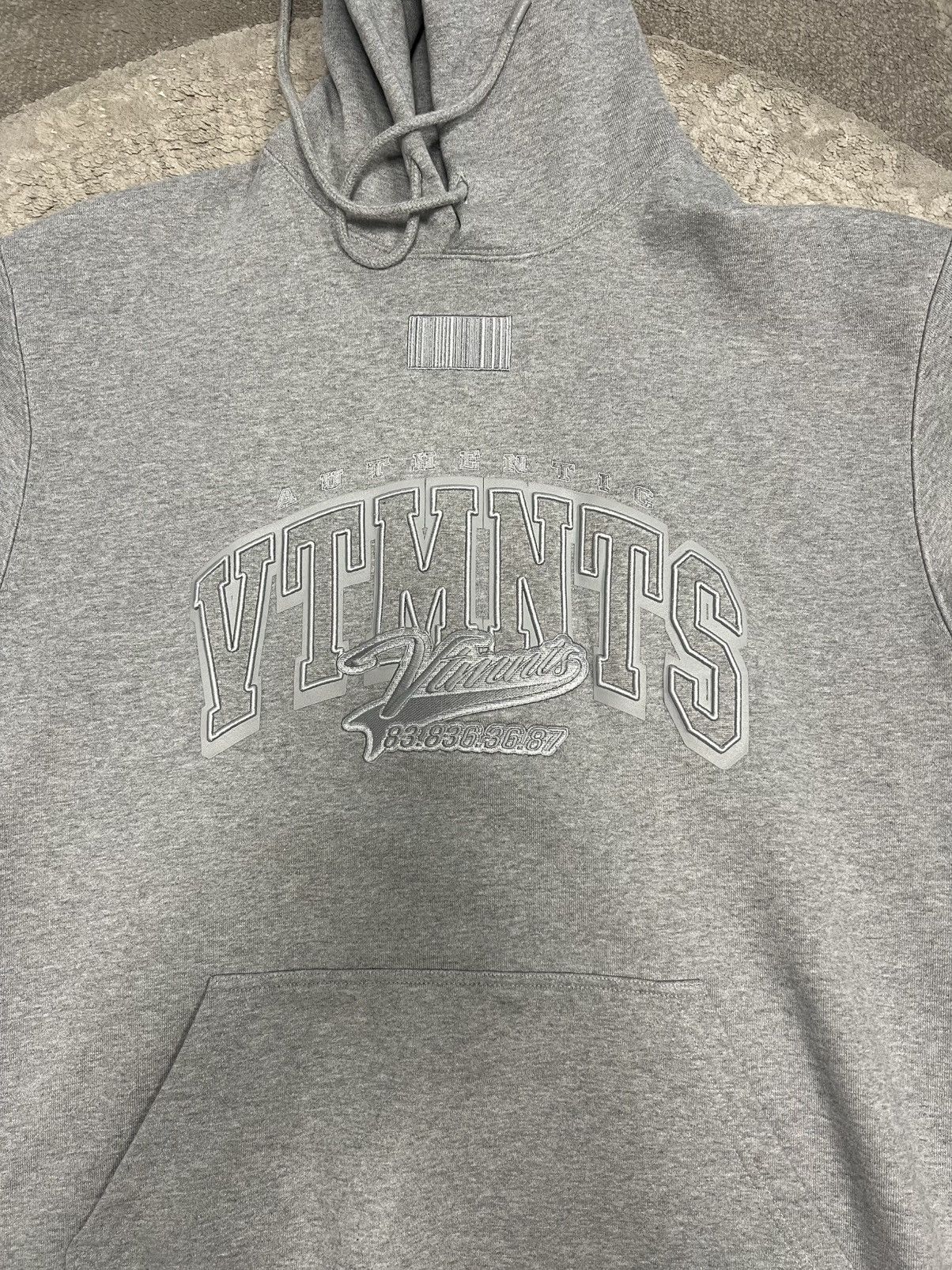 Vetements Vetements (Vtmnts) College Logo Hoodie Gray Size US M / EU 48-50 / 2 - 2 Thumbnail
