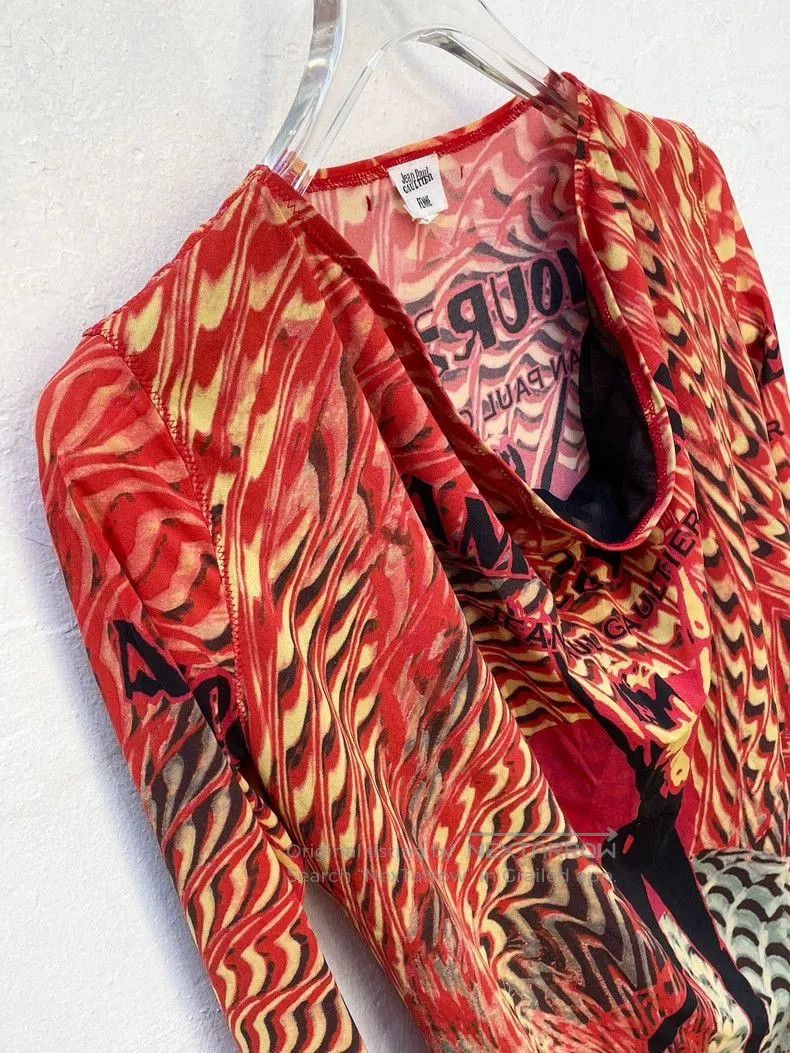 Jean Paul Gaultier Jean Paul Gaultier Red Long Sleeve Top. Size US M / EU 48-50 / 2 - 2 Thumbnail