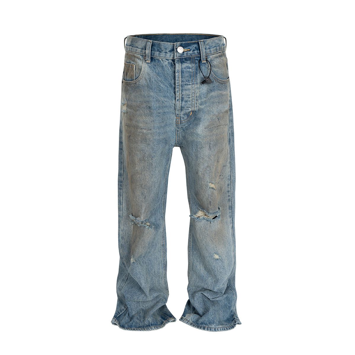 Japanese Brand × Jean × Vintage Mud Dyed Washed Hole Blue Baggy Jeans Size US 30 / EU 46 - 1 Thumbnail