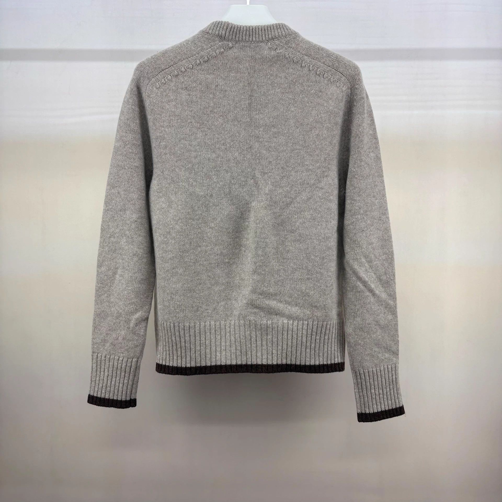 Dior Dior Atelier Gray Embroidered Logo Wool Sweater XL Size US XL / EU 56 / 4 - 2 Thumbnail