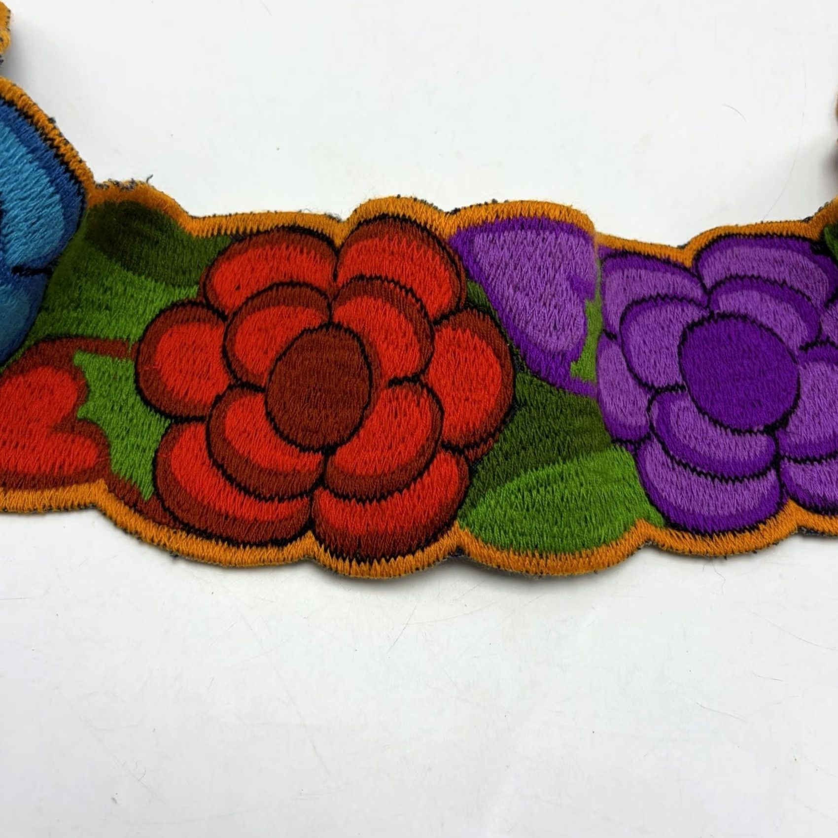 Vintage Handcrafted Mexican Embroidered Sash Belt Wide Adjustable One Size Floral Tie Size ONE SIZE - 6 Thumbnail