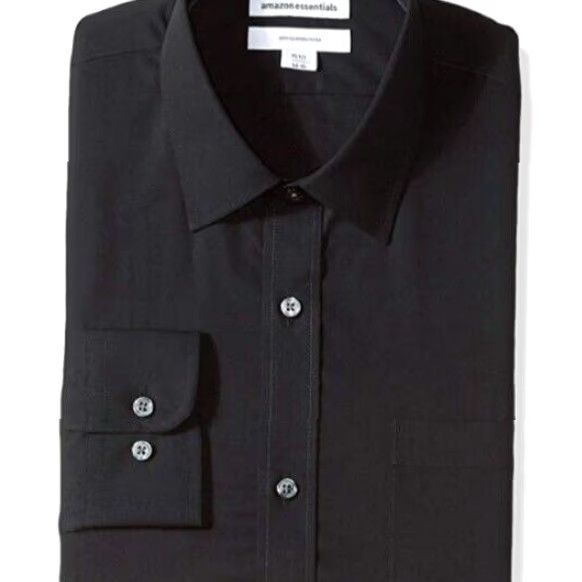 Essentials Essentials Slim Fit Casual Poplin Shirt Mens Long Sleeve Black 18.5 2XL Size US XXL / EU 58 / 5 - 2 Thumbnail