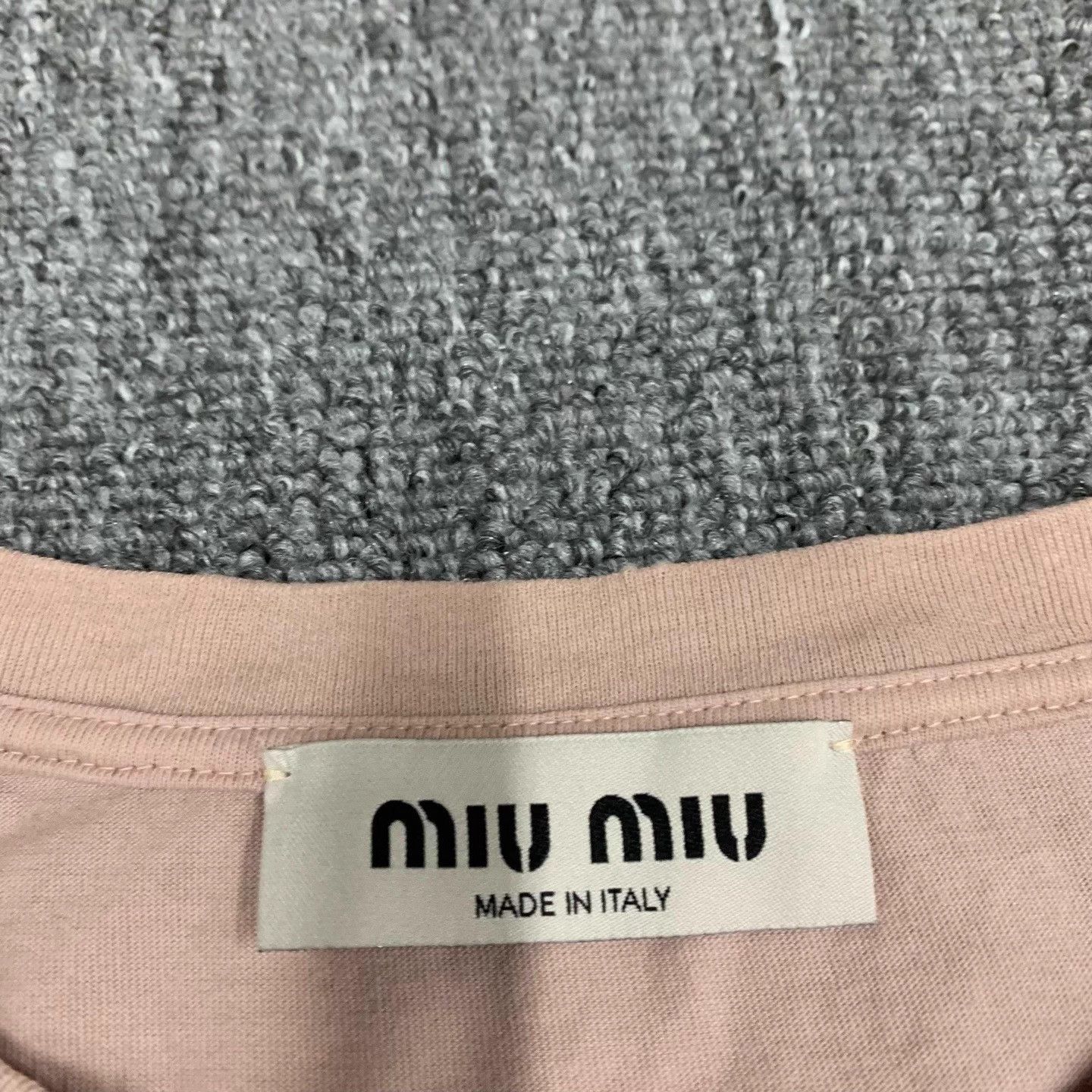 Miu Miu Miu Miu Pink Distressed Embroidered Logo Dirty SS L Size L / US 10 / IT 46 - 6 Thumbnail