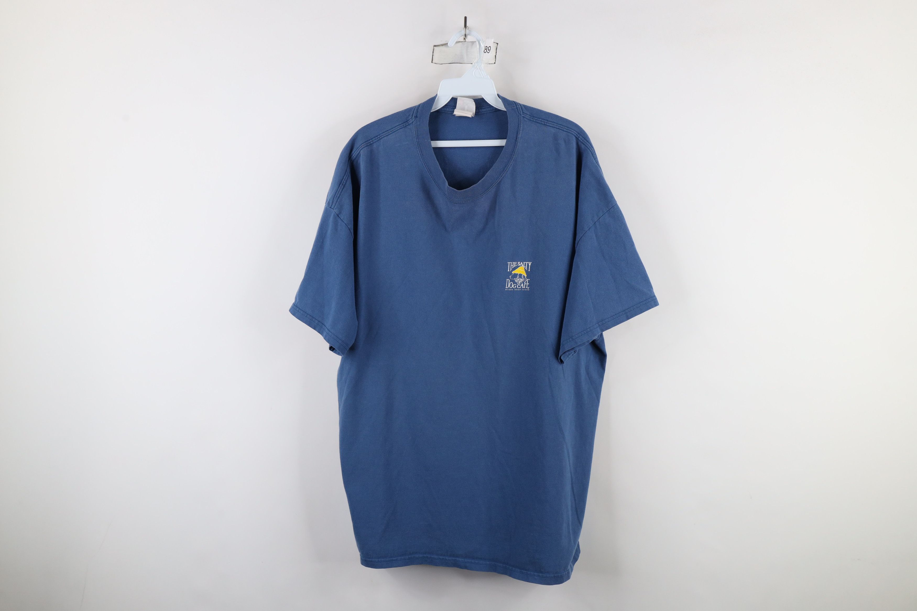 Vintage Vintage 90s Spell Out The Salty Dog Cafe T-Shirt Blue Cotton Size US XXL / EU 58 / 5 - 1 Thumbnail
