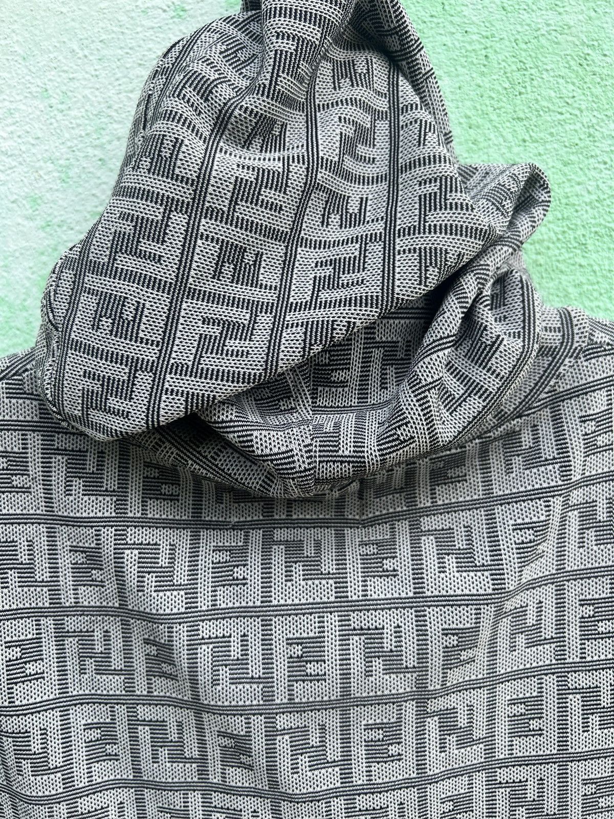 Fendi VINTAGE Fendi Jeans Zucca Monogram Knit Hoodie Half Zip Size US S / EU 44-46 / 1 - 18 Thumbnail