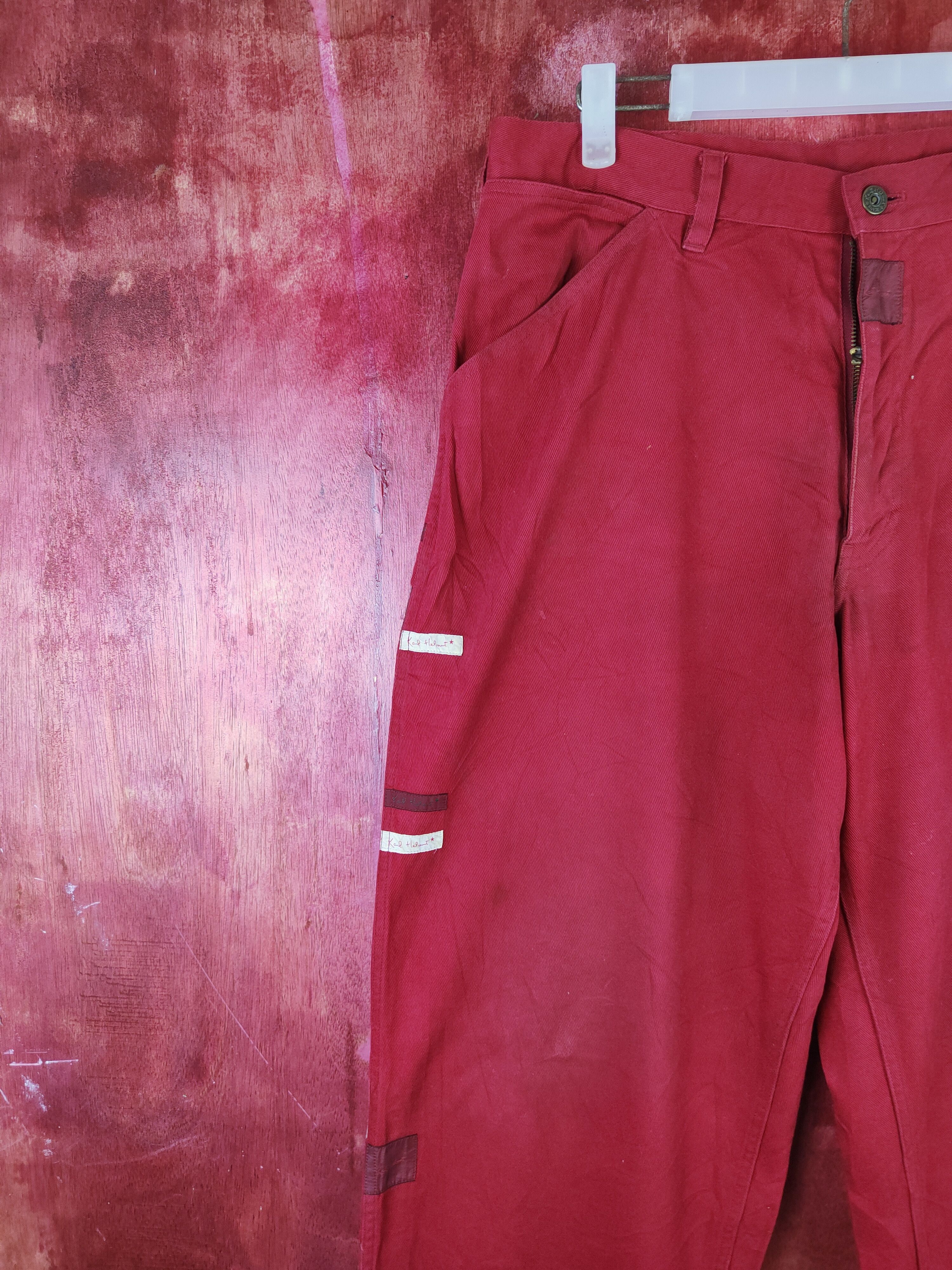 Japanese Brand Karl Helmut Red Multipocket Soft Denim #S1323 Size US 34 / EU 50 - 5 Thumbnail