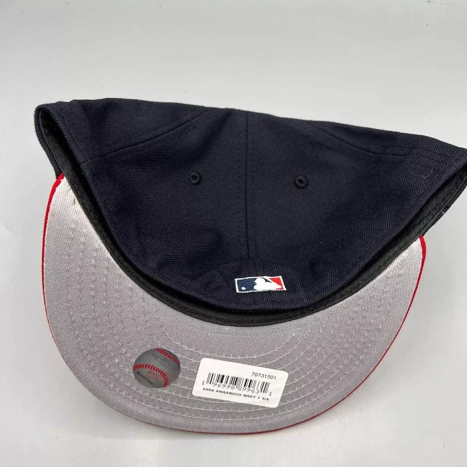 New Era Los Angeles LA Angels Hat Men 7 3/4 Navy Red MLB Fitted Cap Size ONE SIZE - 4 Thumbnail