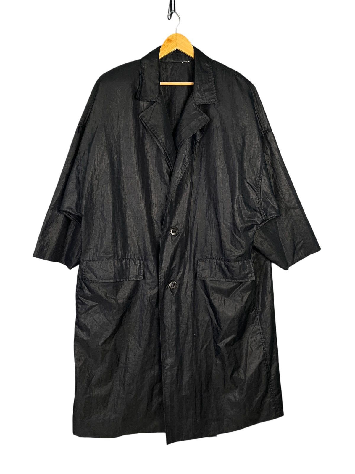Issey Miyake × Vintage Vintage 80s Issey Miyake Men Long Coat Brush Label Size US M / EU 48-50 / 2 - 3 Thumbnail