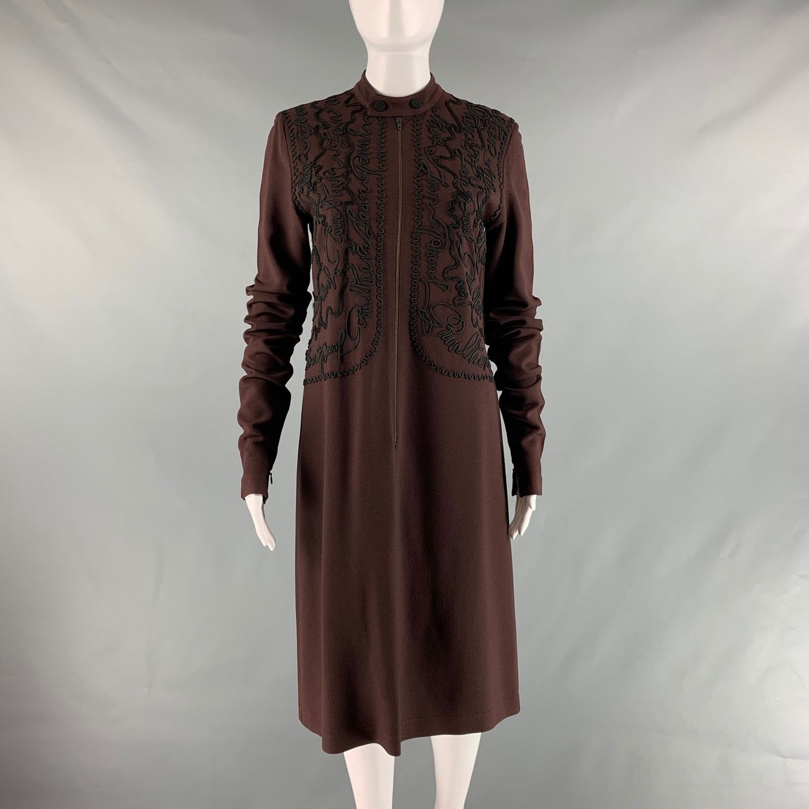 Jean Paul Gaultier JEAN PAUL GAULTIER VINTAGE Brown Black Polyester Blend Dress Size M / US 6-8 / IT 42-44 - 1 Thumbnail