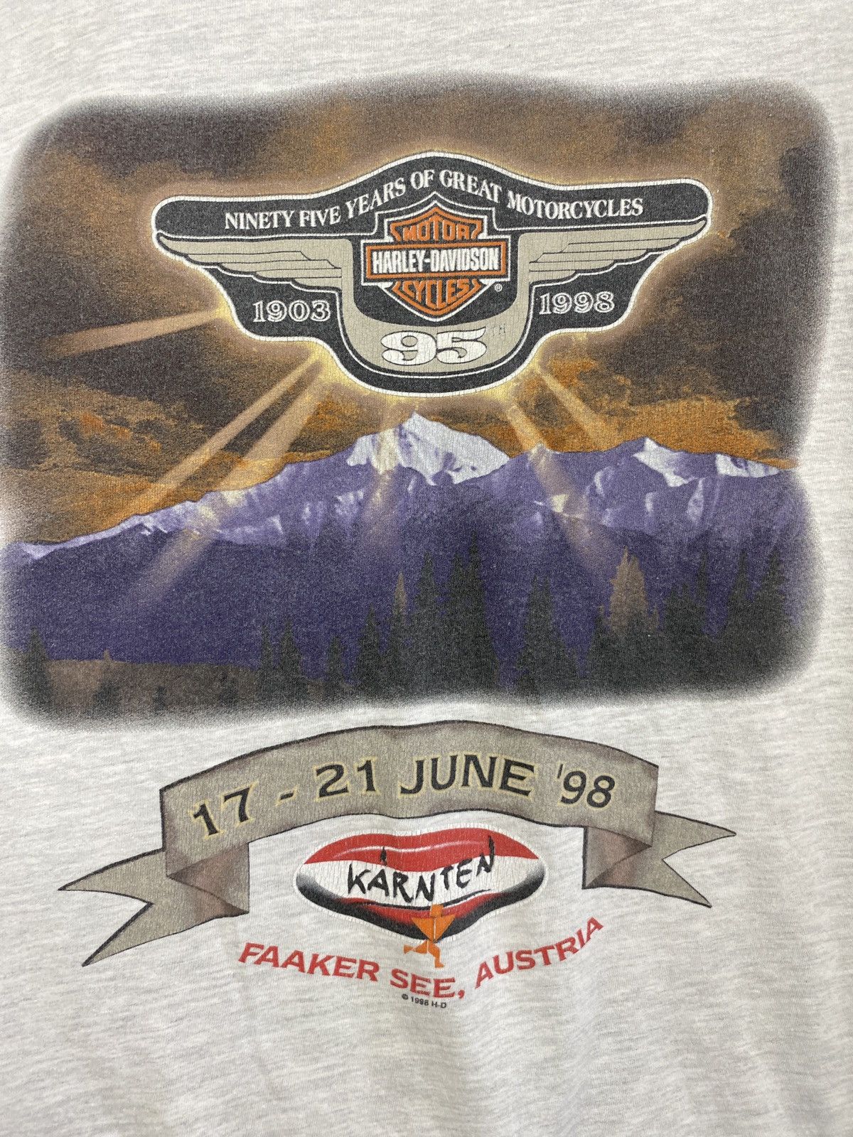 Harley Davidson 🇦🇹 Vintage 1998 Harley Davidson Karnten Austria T-Shirt Y2K Size US XL / EU 56 / 4 - 5 Thumbnail