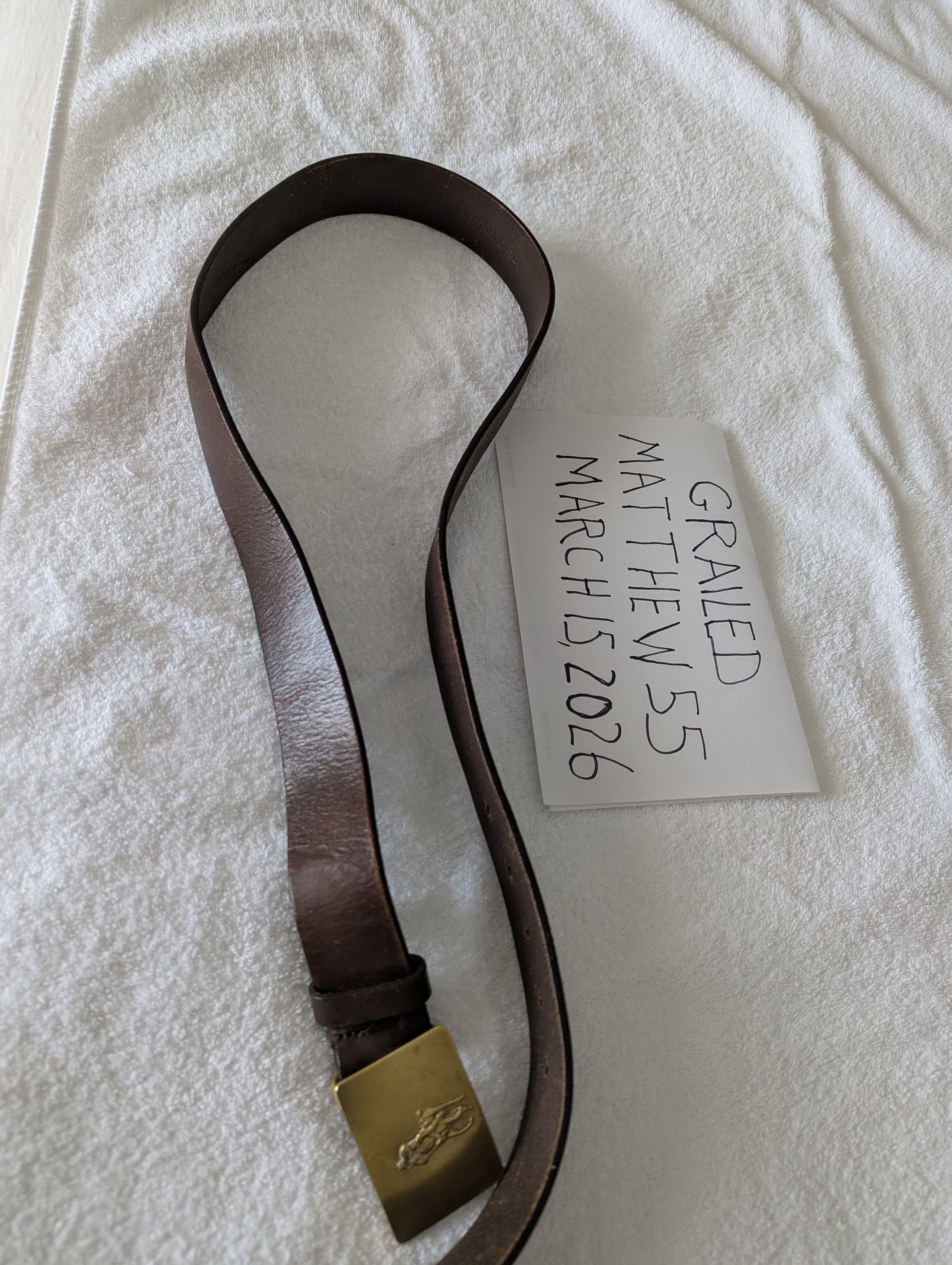 Polo Ralph Lauren Leather Belt Size 38 - 1 Thumbnail