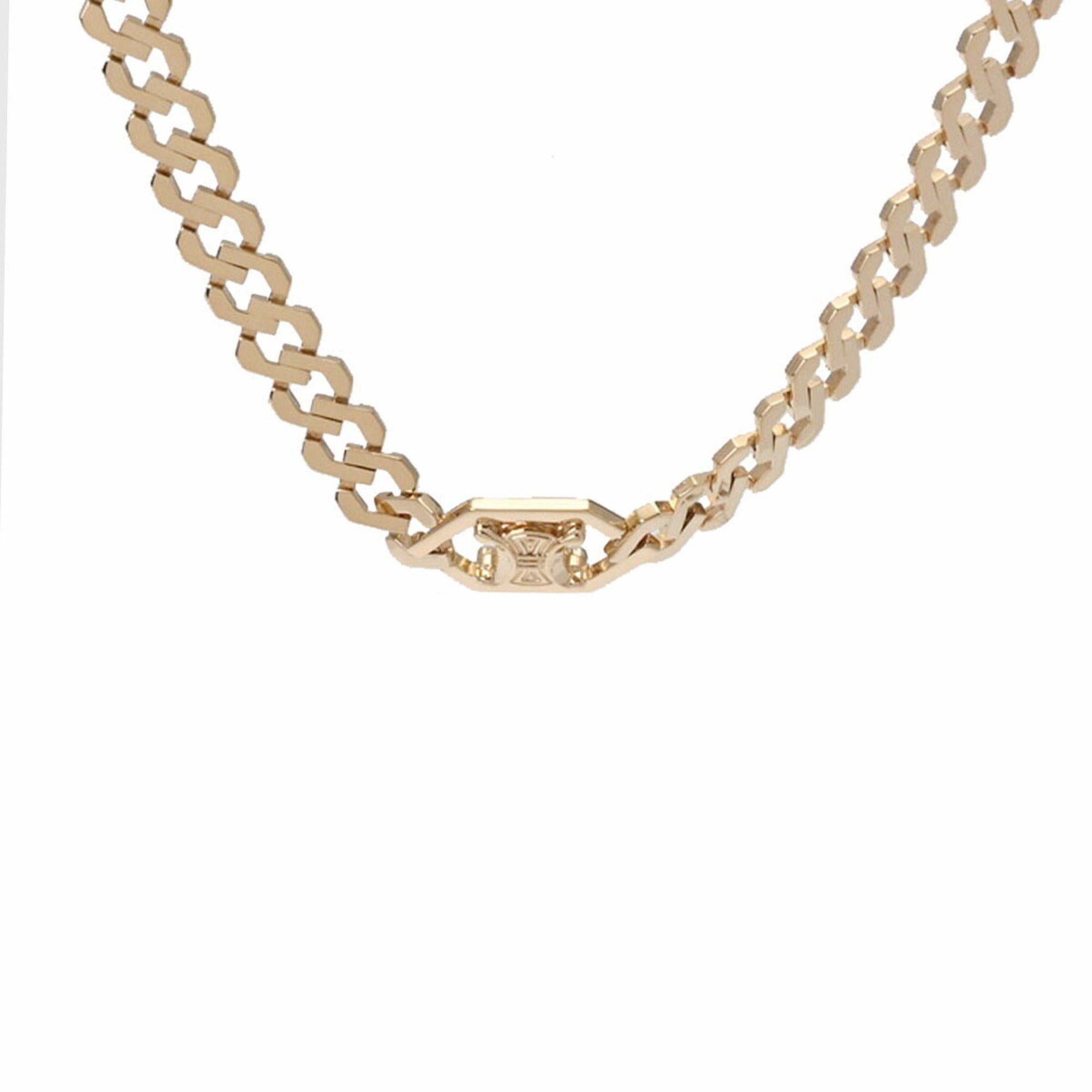 image of Celine Macadam Chain Women's K18 Yellow Gold Necklace in Black