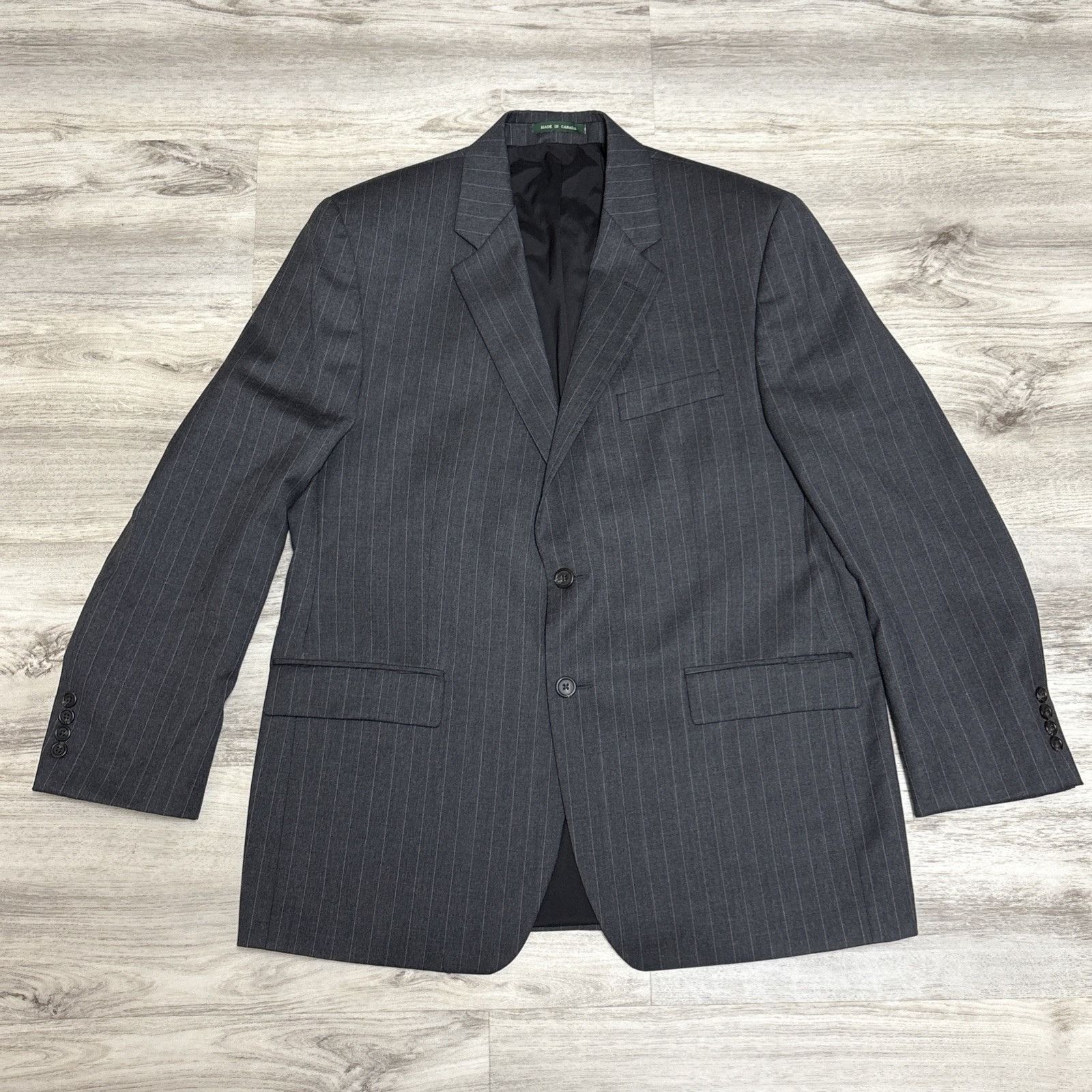 Lauren Ralph Lauren Lauren Ralph Lauren Wool Suit Jacket Mens 44R Gray Pinstripe Size 44R - 4 Thumbnail