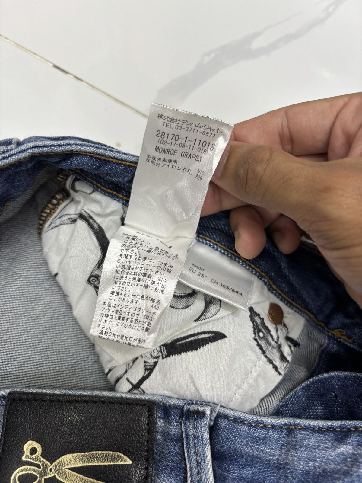 DENHAM Vintage Denham Half Selvedge Patchwork Distressed Denim Jean Size US 29 - 13 Thumbnail