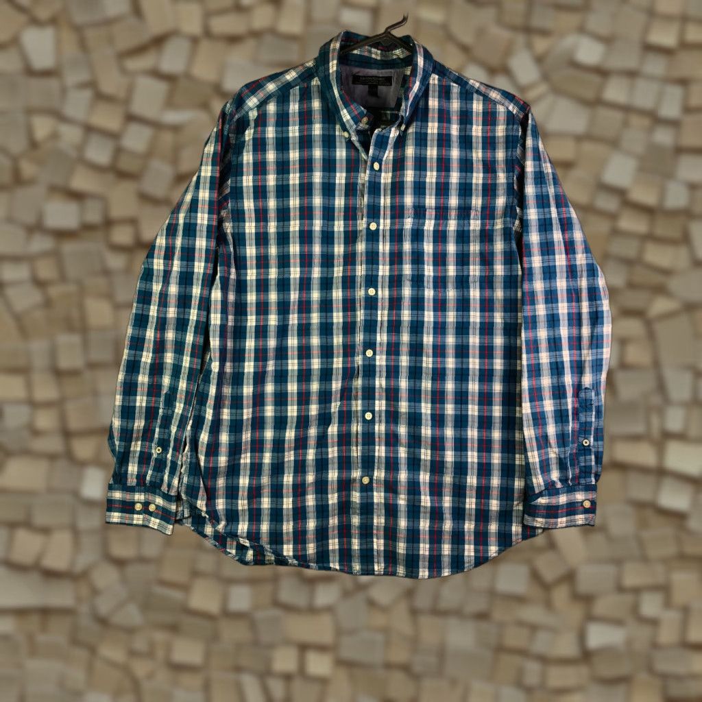 Banana Republic Banana Republic Tailor Slim Fit Striped Collared Long Sleeve Shirt Mens XL Size US XL / EU 56 / 4 - 1 Thumbnail