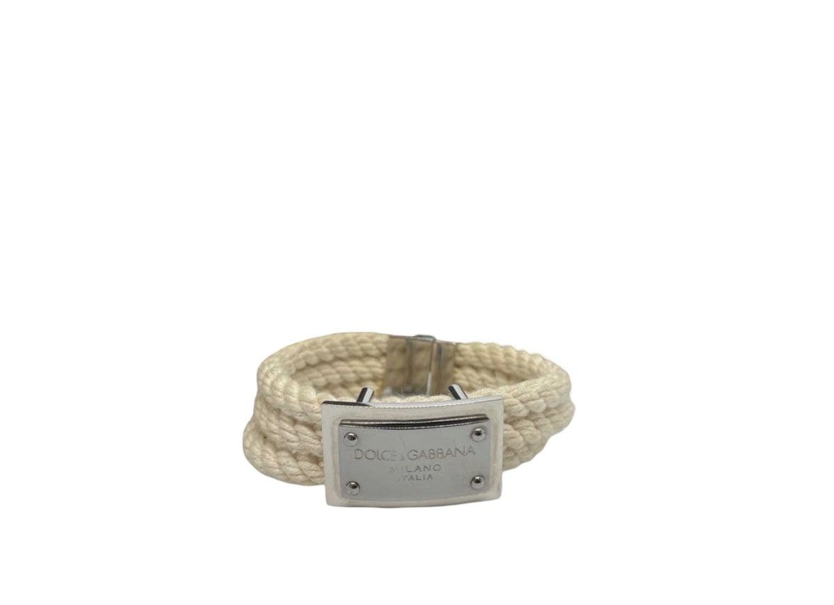 Dolce & Gabbana Dolce & Gabbana Archival Braided Rope Bracelet -Cream/Silver Size ONE SIZE - 1 Thumbnail