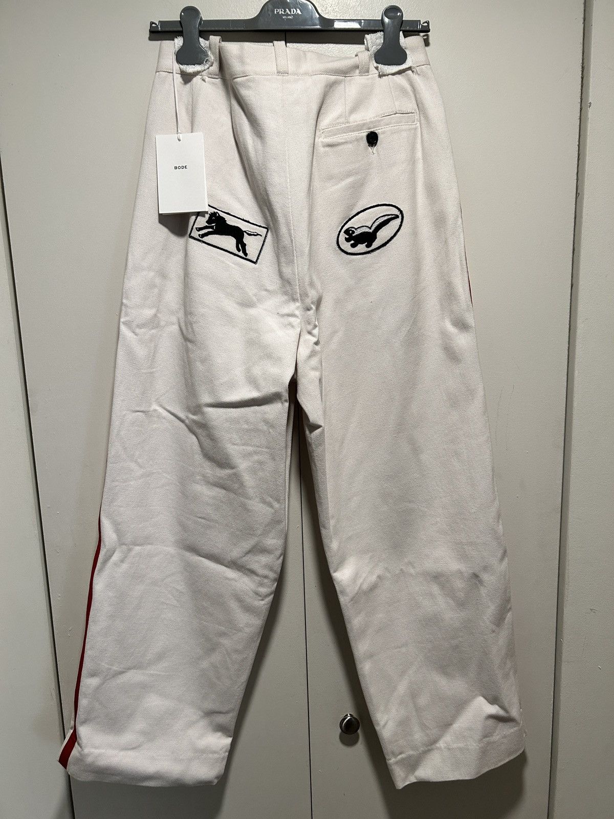 Bode Bode Skunk Tail Patch Trouser Red White size 31 Size US 31 - 3 Thumbnail