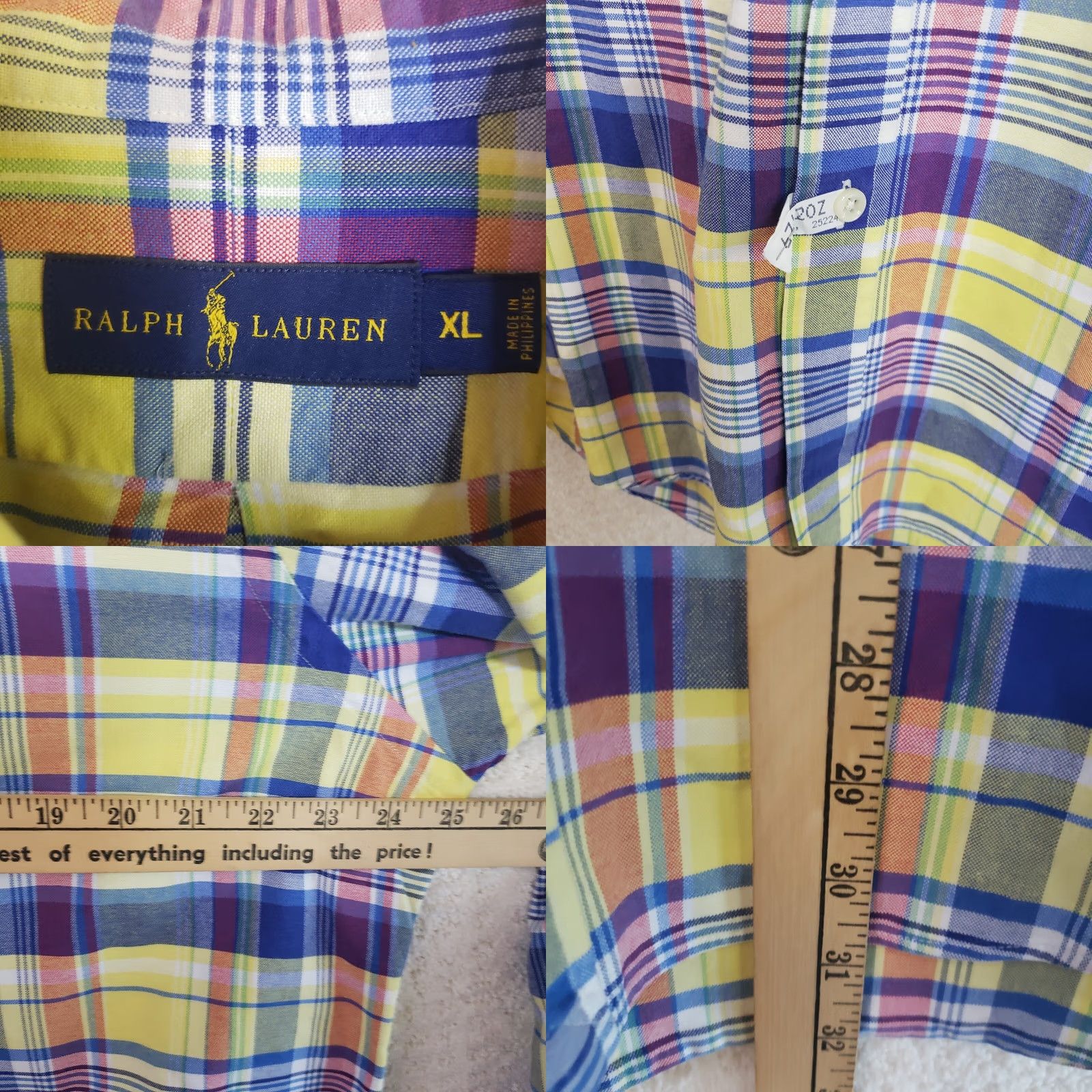 Ralph Lauren Ralph Lauren Shirt Button-Up Men's XL Cotton Multicolor Plaid Long Sleeve Button-Up Shirt Colorful Mens XL Cotton Multicolor Plaid Shirt Size US XL / EU 56 / 4 - 9 Thumbnail