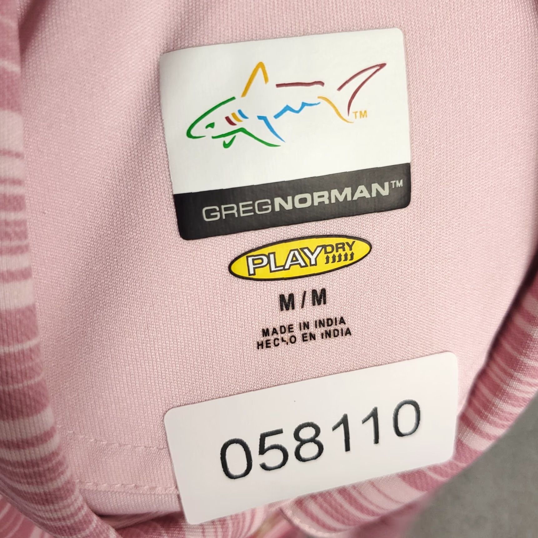 Vintage Greg Norman Polo Shirt Mens Medium Pink Striped Shark Casual Golf Short Sleeve Size US M / EU 48-50 / 2 - 7 Thumbnail