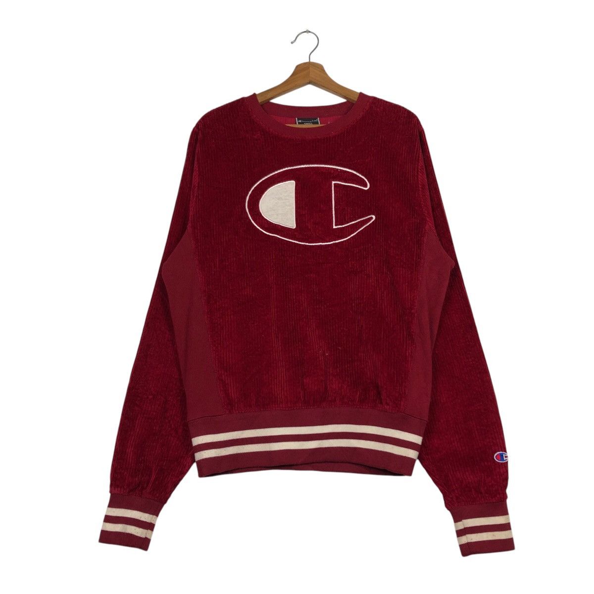 Japanese Brand 90s Champion Velour Sportswear Thick Pile, Oversized C Patch Size US S / EU 44-46 / 1 - 2 Thumbnail