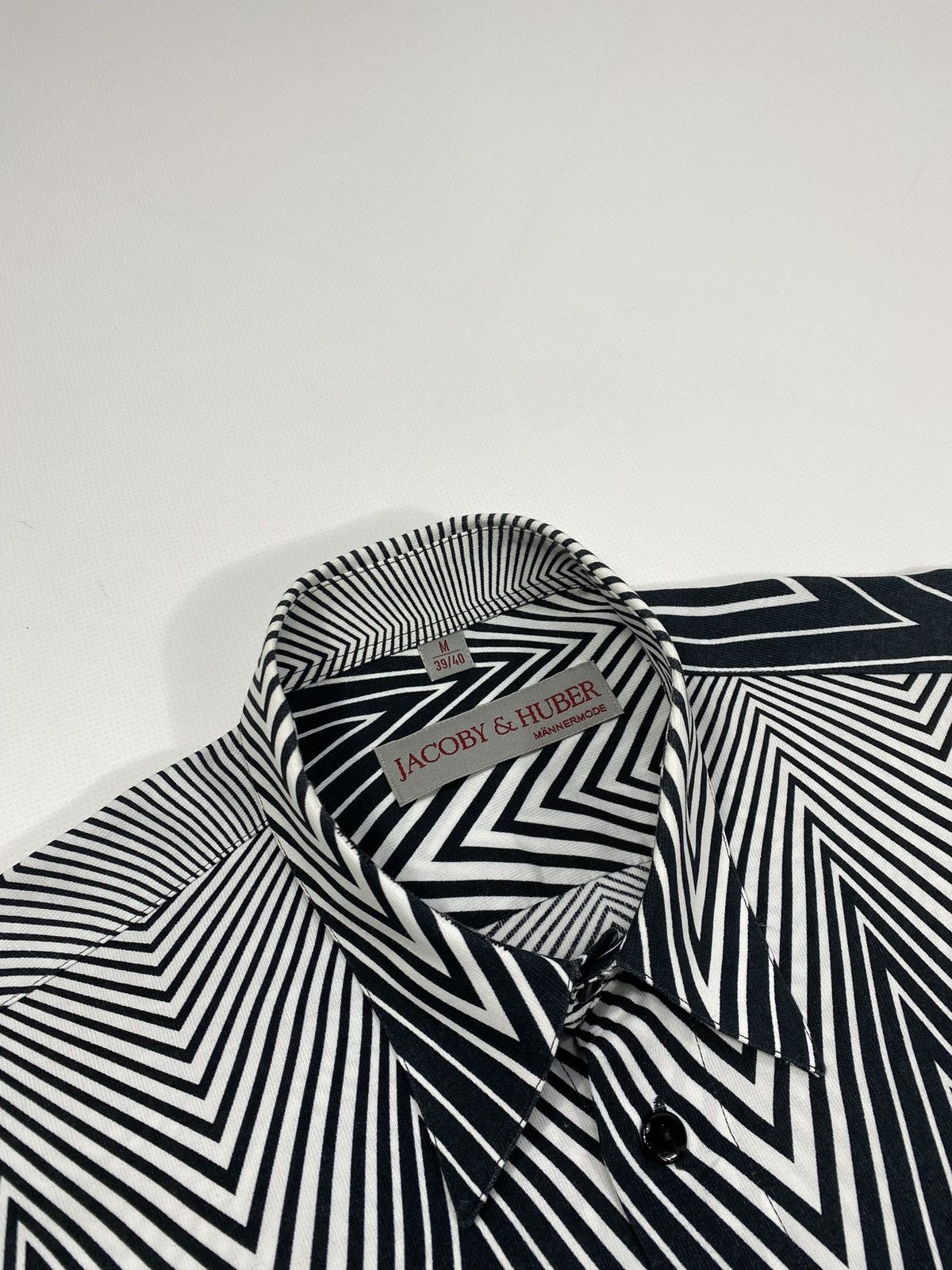 Vintage Y2K Black White Zig Zag Lines Basic Abstract Party Shirt Size US L / EU 52-54 / 3 - 7 Thumbnail