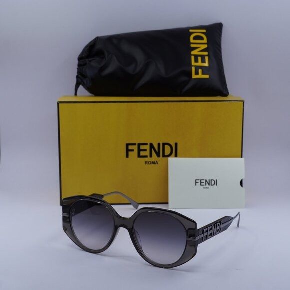 Fendi Fendi FE40083U 20B Sunglasses Shiny Grey Butterfly Frame Size ONE SIZE - 10 Thumbnail