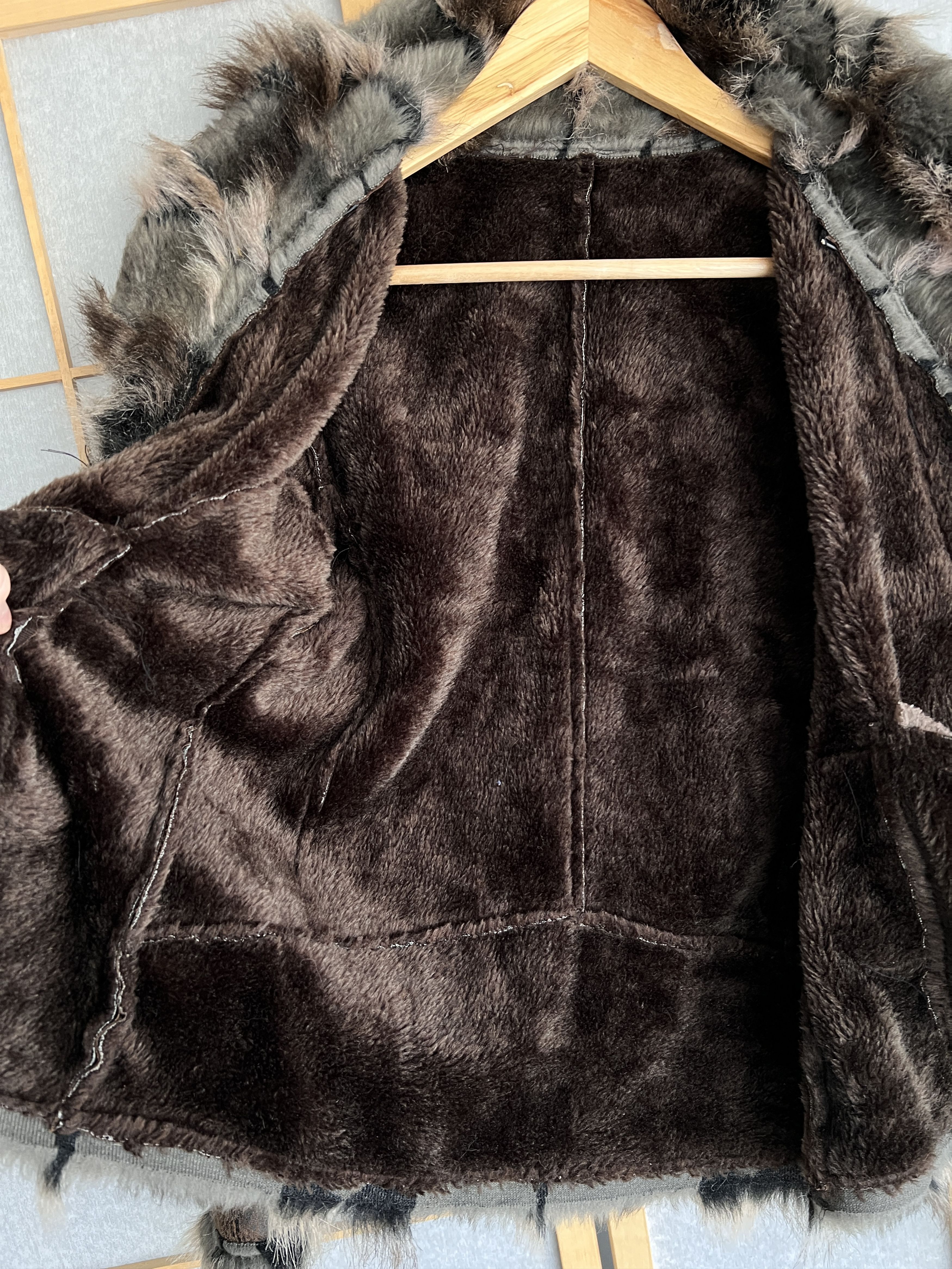 Avant garde vintage faux fur jacket y2k cropped japanese 00s