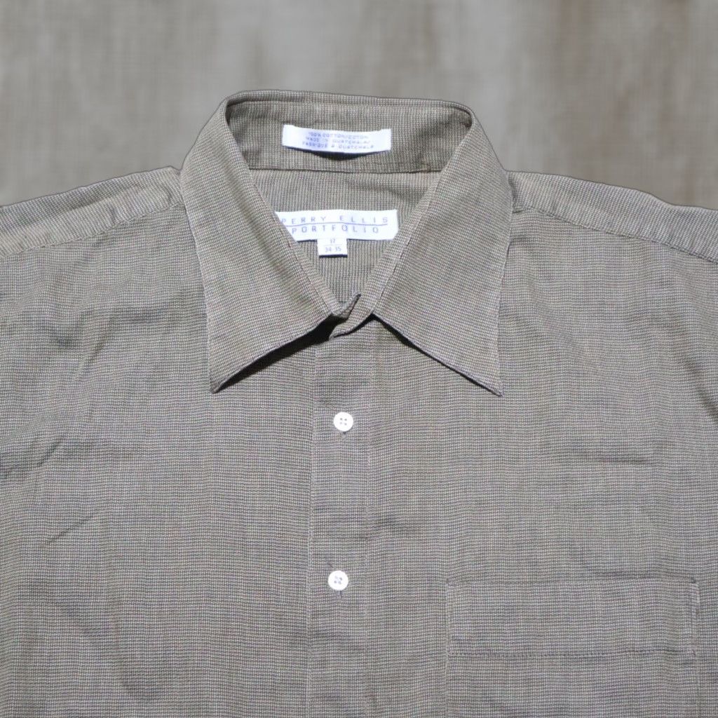Perry Ellis PERRY ELLIS Brown Button-Up Long Sleeve Shirt Adult Men's Size 17 Regular Casual Classic Size US XL / EU 56 / 4 - 1 Thumbnail