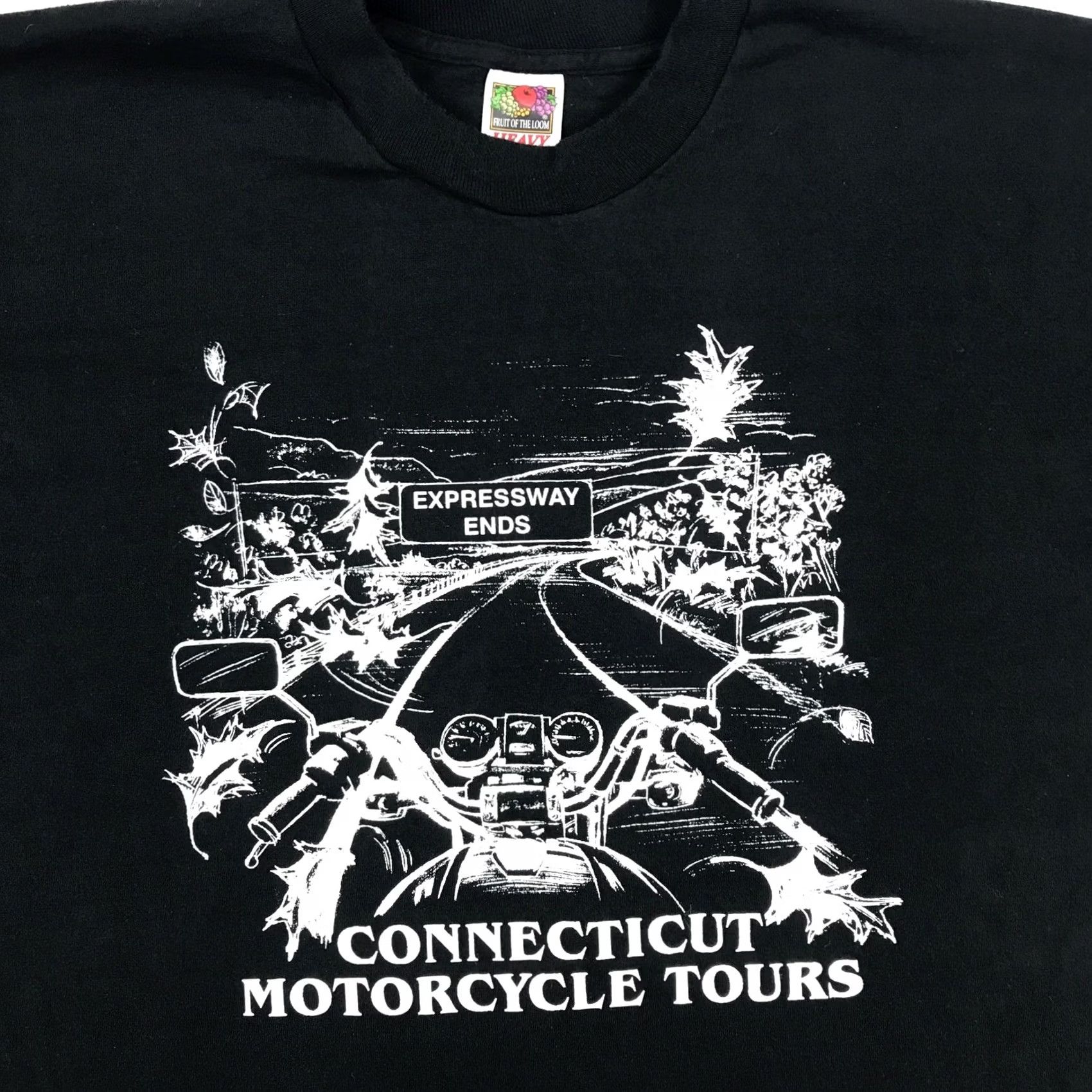 Fruit Of The Loom VINTAGE CONNNECTICUT MOTORCYCLE TOURS T-Shirt XL winsted fall rally biker 90s Men Size US XL / EU 56 / 4 - 2 Thumbnail
