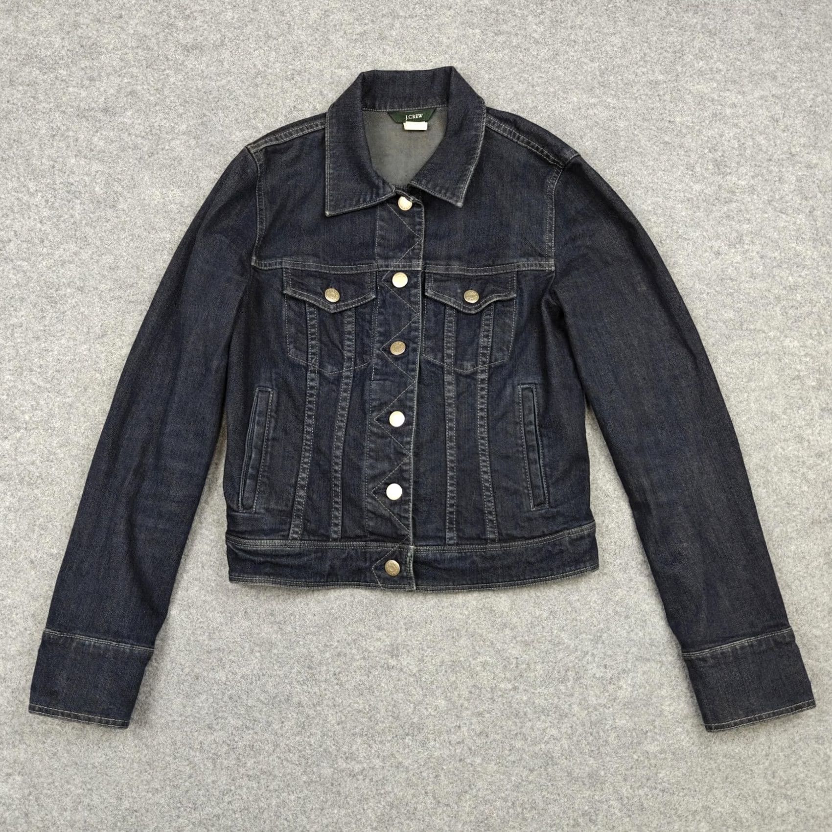 J.Crew VINTAGE J.CREW Jacket Womens Small Blue Denim Button Front Collared Trucker Pockets Size S / US 4 / IT 40 - 2 Thumbnail