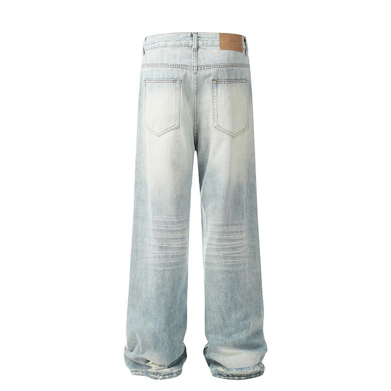 Japanese Brand High street American style light blue wide-leg jeans for men Size US 32 / EU 48 - 2 Thumbnail