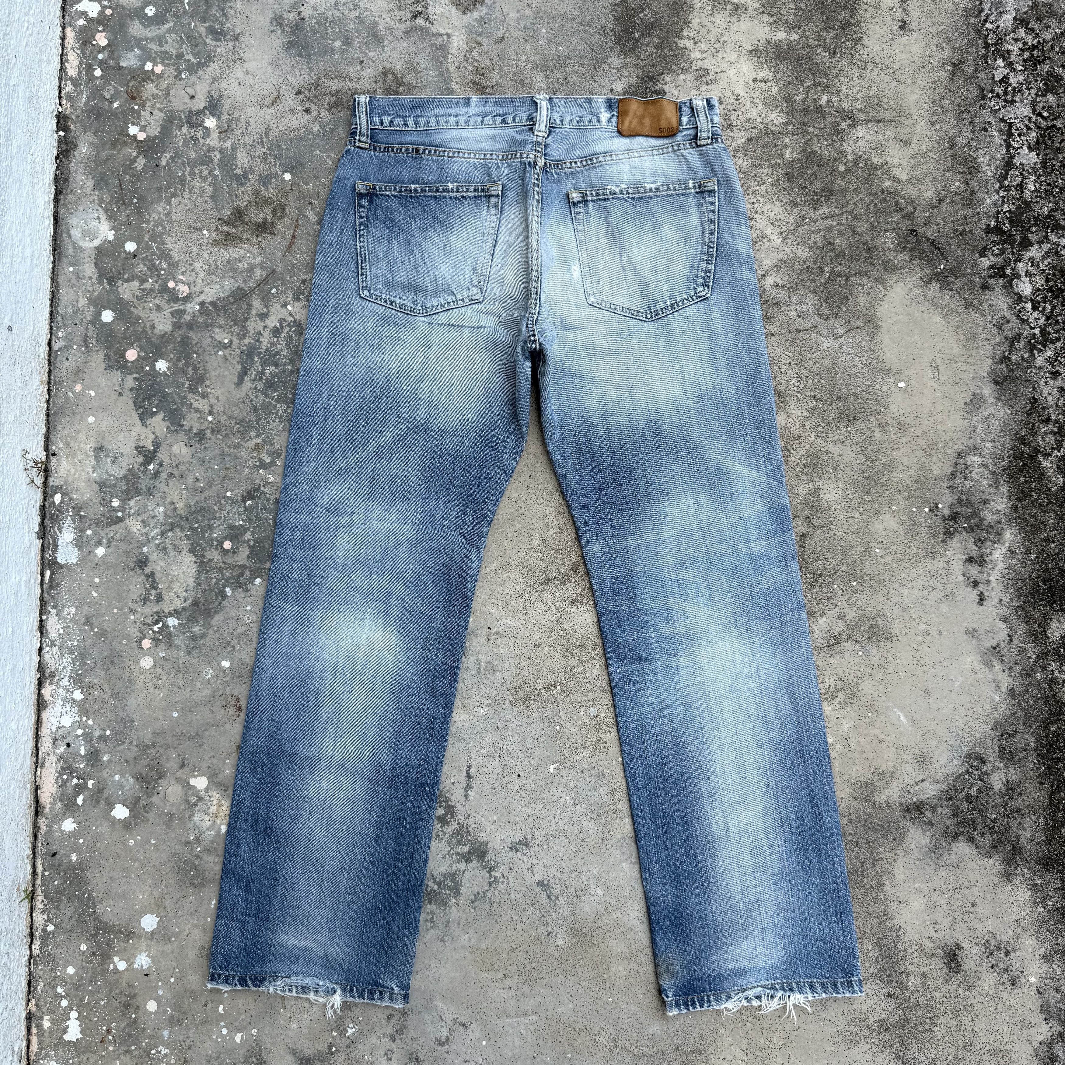 Jean Vintage Japanese faded ripped jeans denim pants Size US 34 / EU 50 - 1 Thumbnail