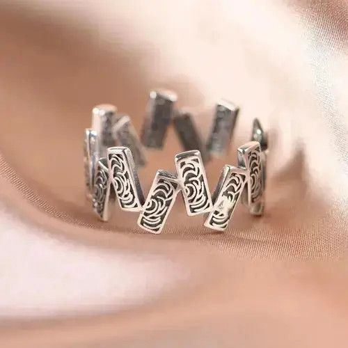 Other 925 Sterling Silver Square Rune Adjustable Rings Size ONE SIZE - 4 Thumbnail