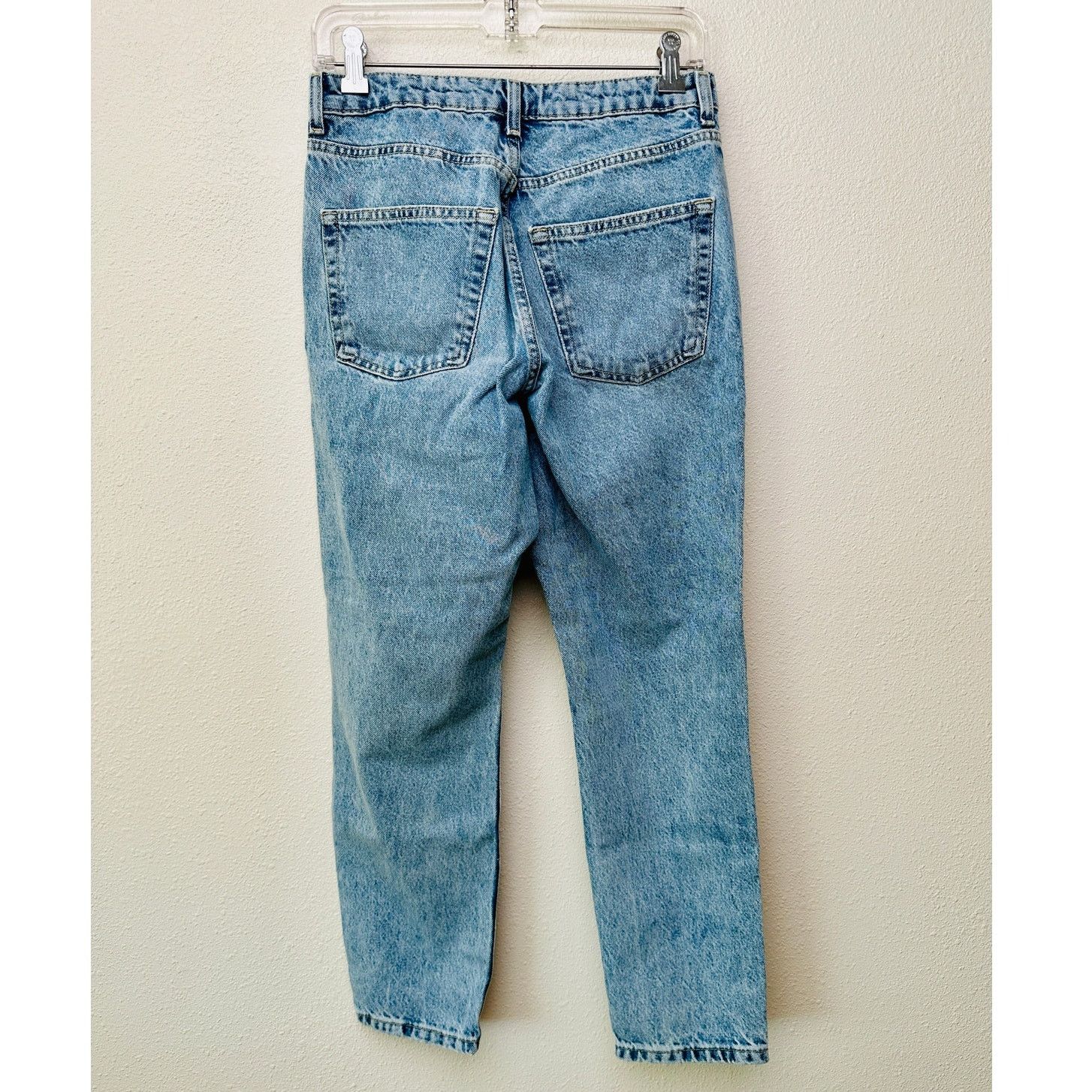 Topshop Topshop High-Waist Mom Jeans Blue W28 L30 Distressed Ripped Size 28" / US 6 / IT 42 - 5 Thumbnail